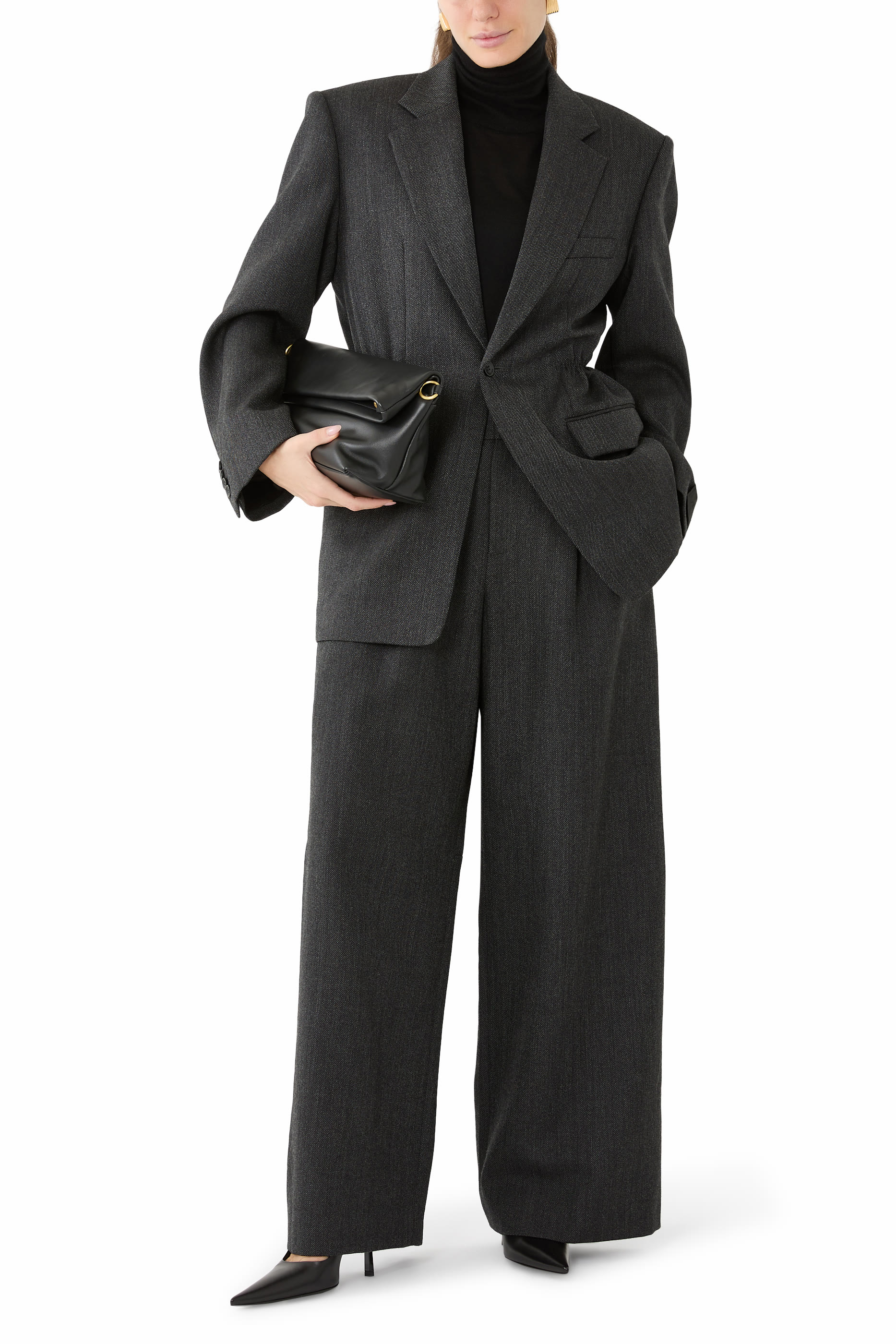 بنطال بقصة مريحة صوف فاخر