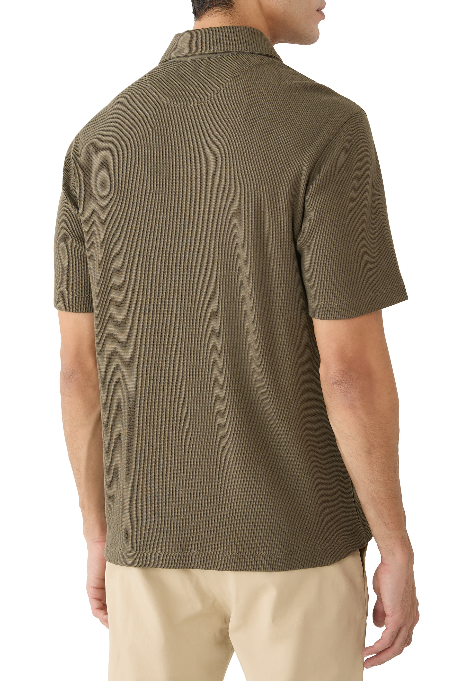 قميص بولو نسيج قطن متقاطع