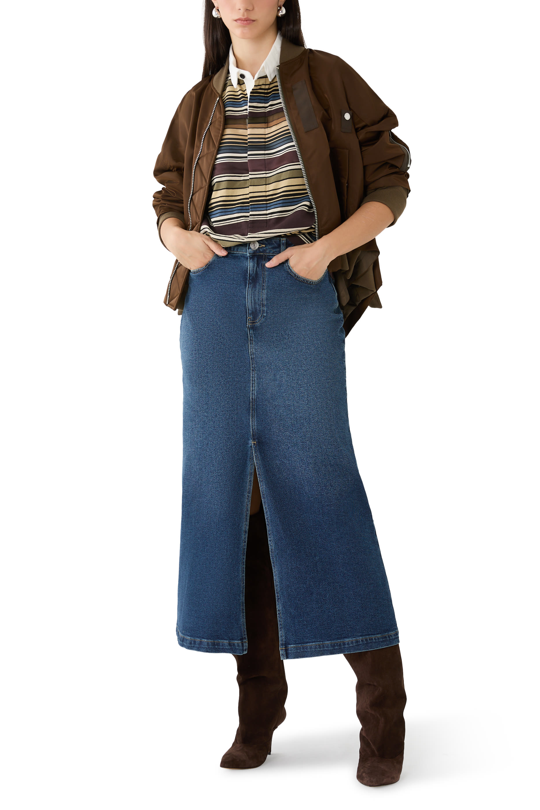 قميص بولو مخطط أفقيا