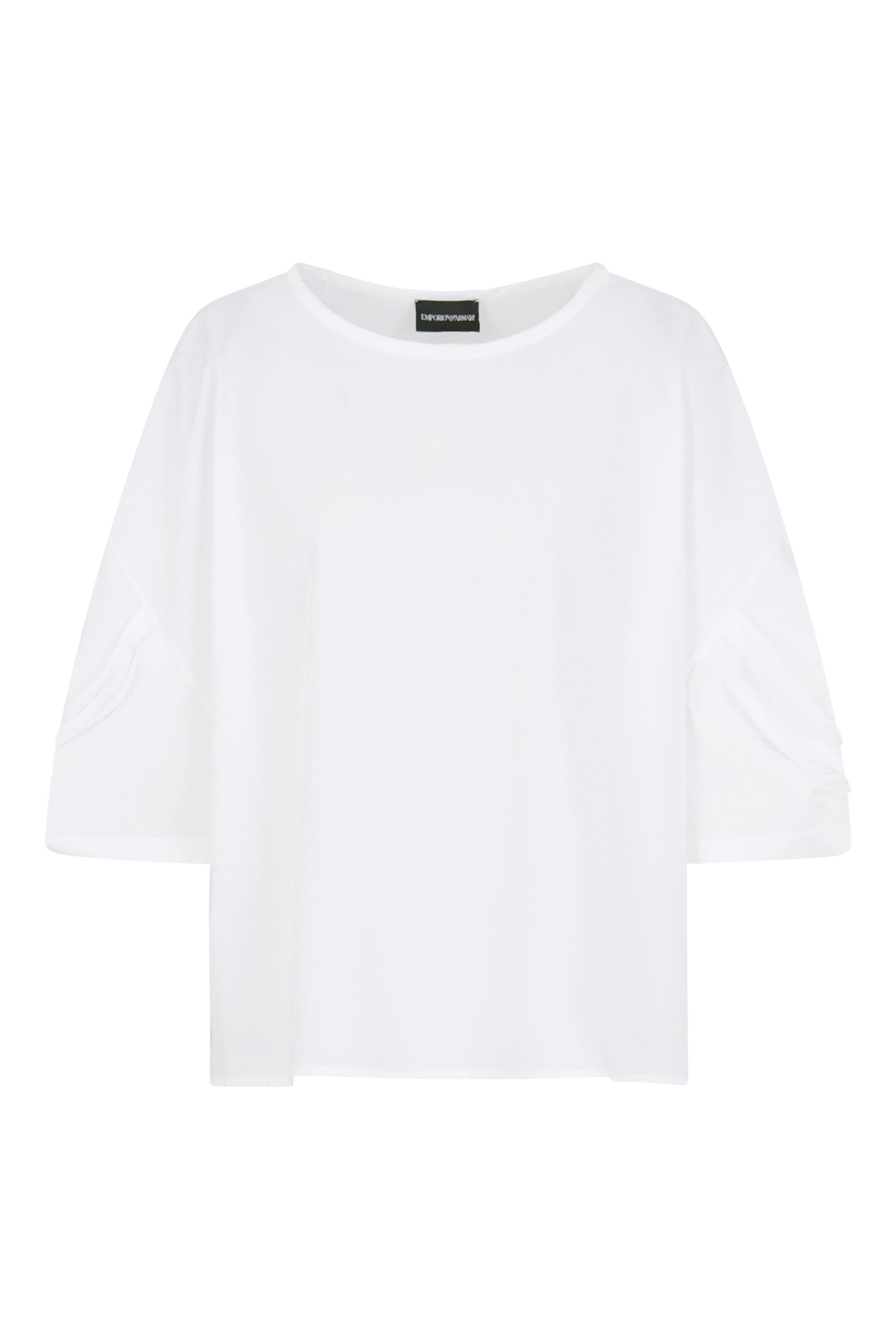 بلوزة بأكمام بعقدة ملفوفة بوبلين