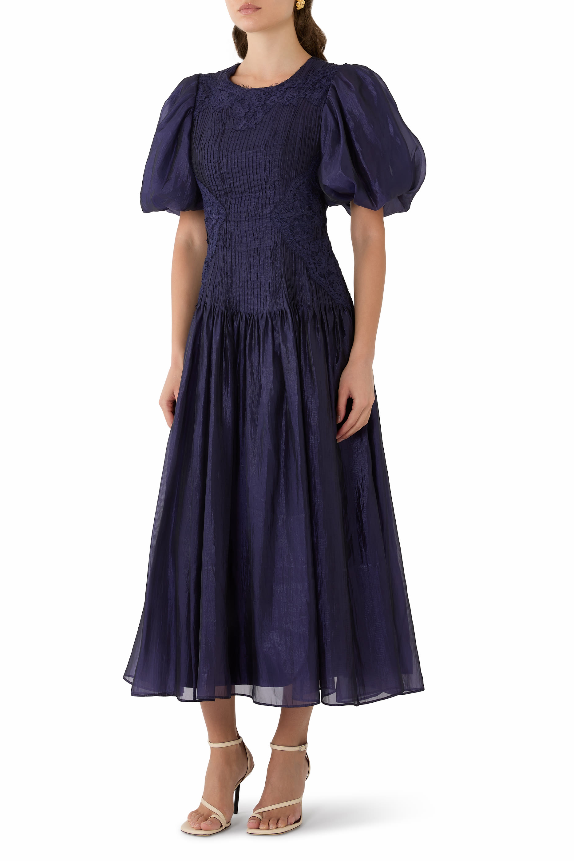 فستان أوفيليا متوسط الطول دانتيل