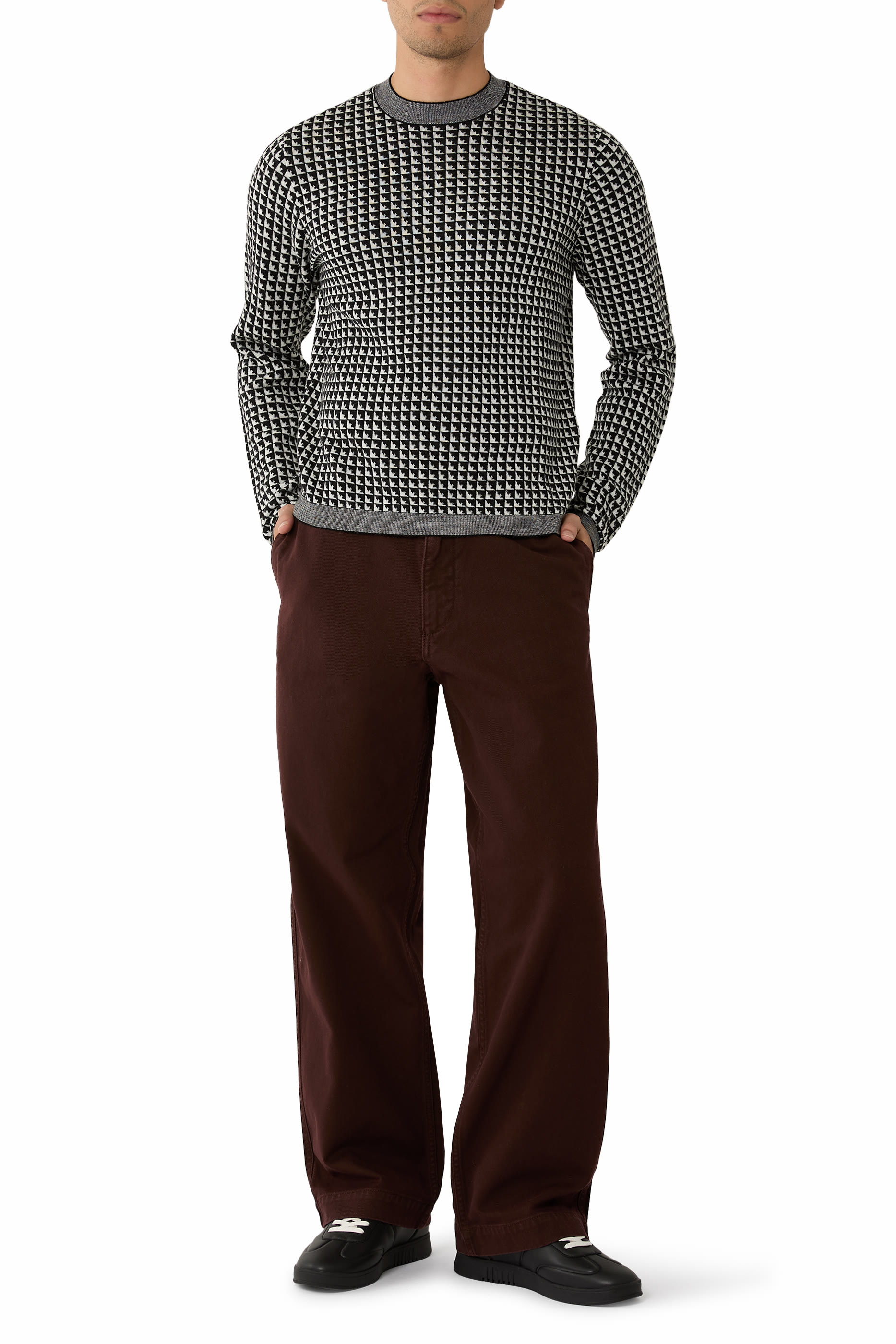 بنطال بقصة فضفاضة قطن