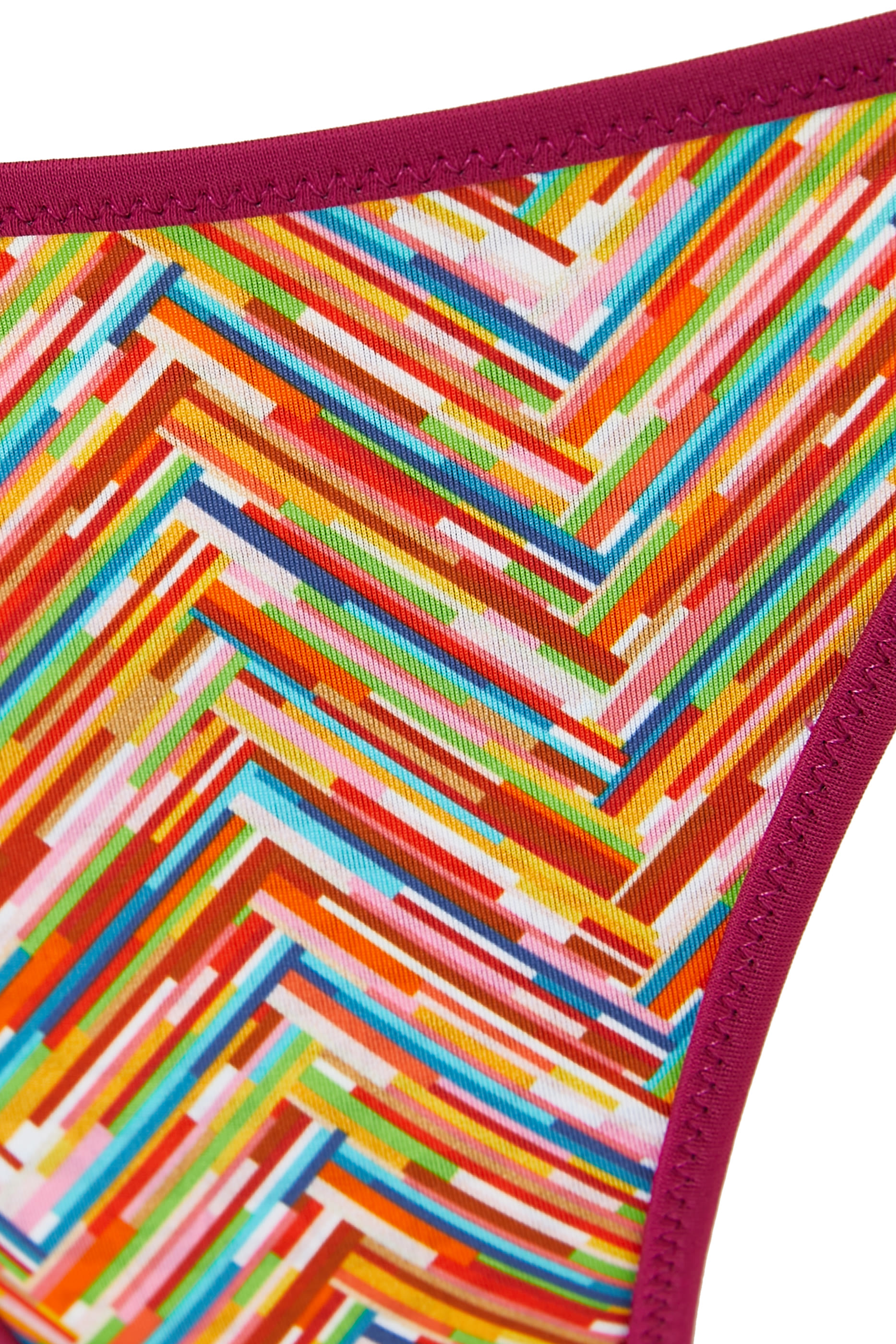 طقم بيكيني بنقشة خطوط متعرجة وأربطة وقوالب مثلثة