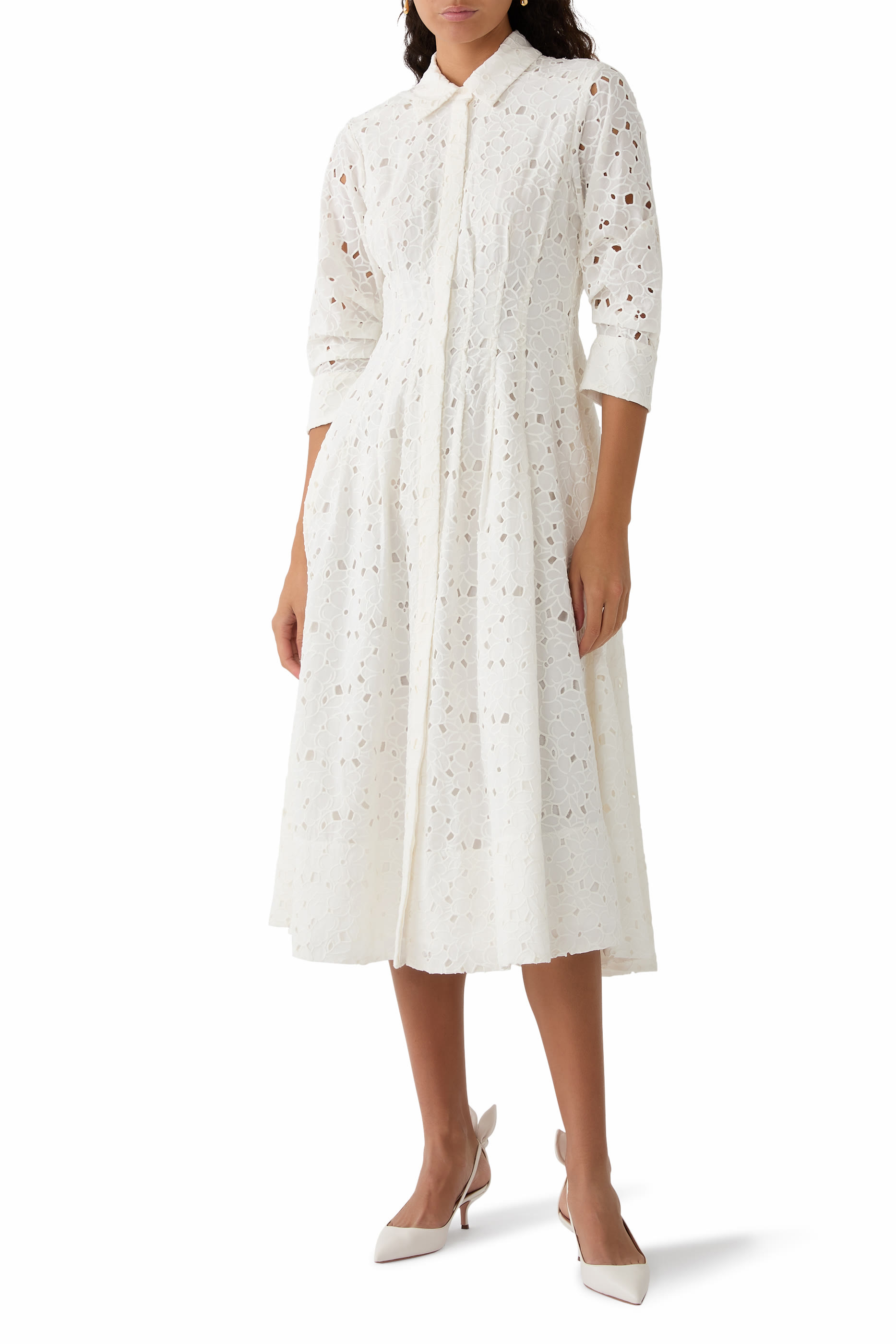 فستان جاز متوسط الطول بتطريزات