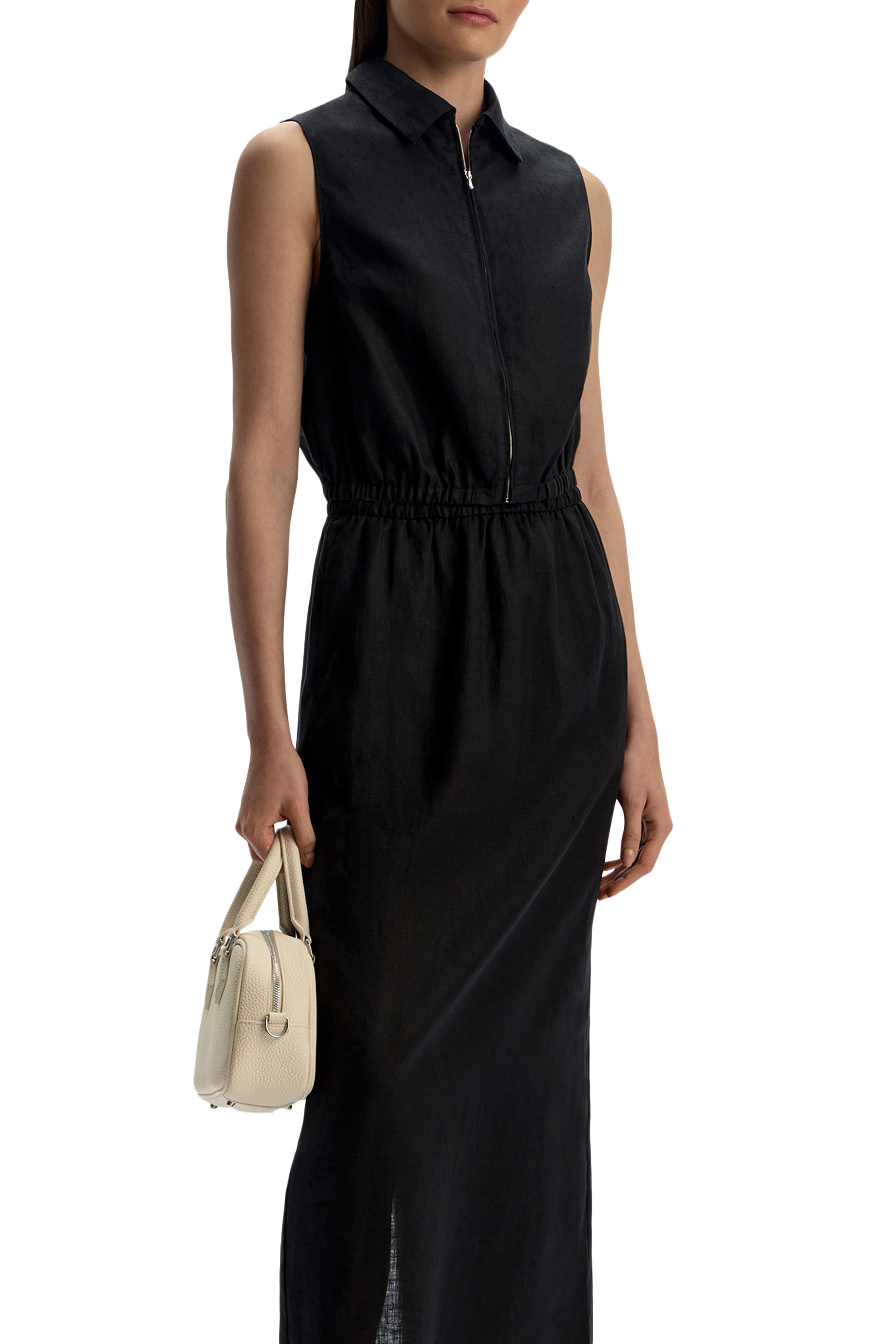 تنورة متوسطة الطول كتان