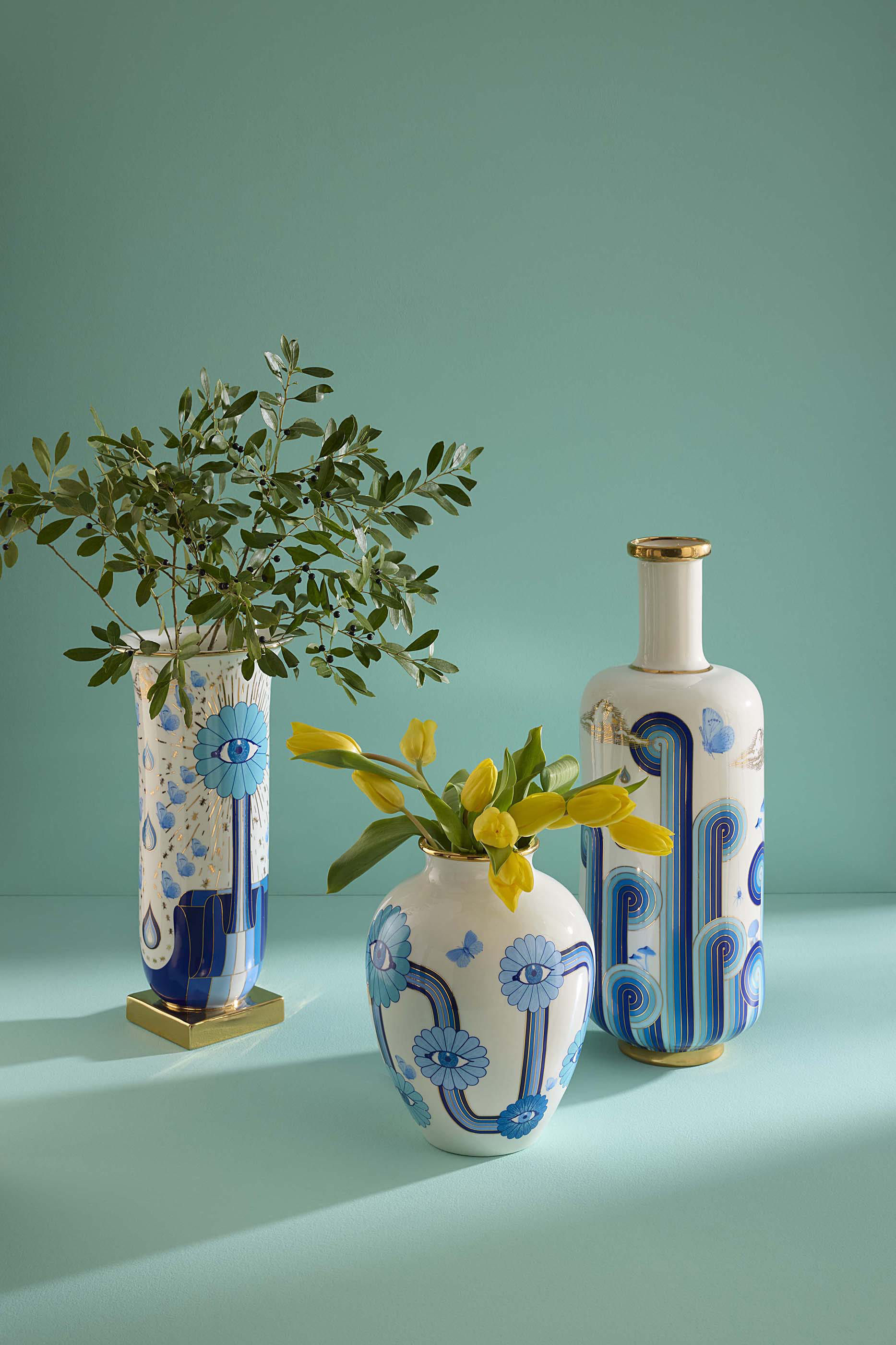 مزهرية دراجيست طويلة بفوهة عريضة