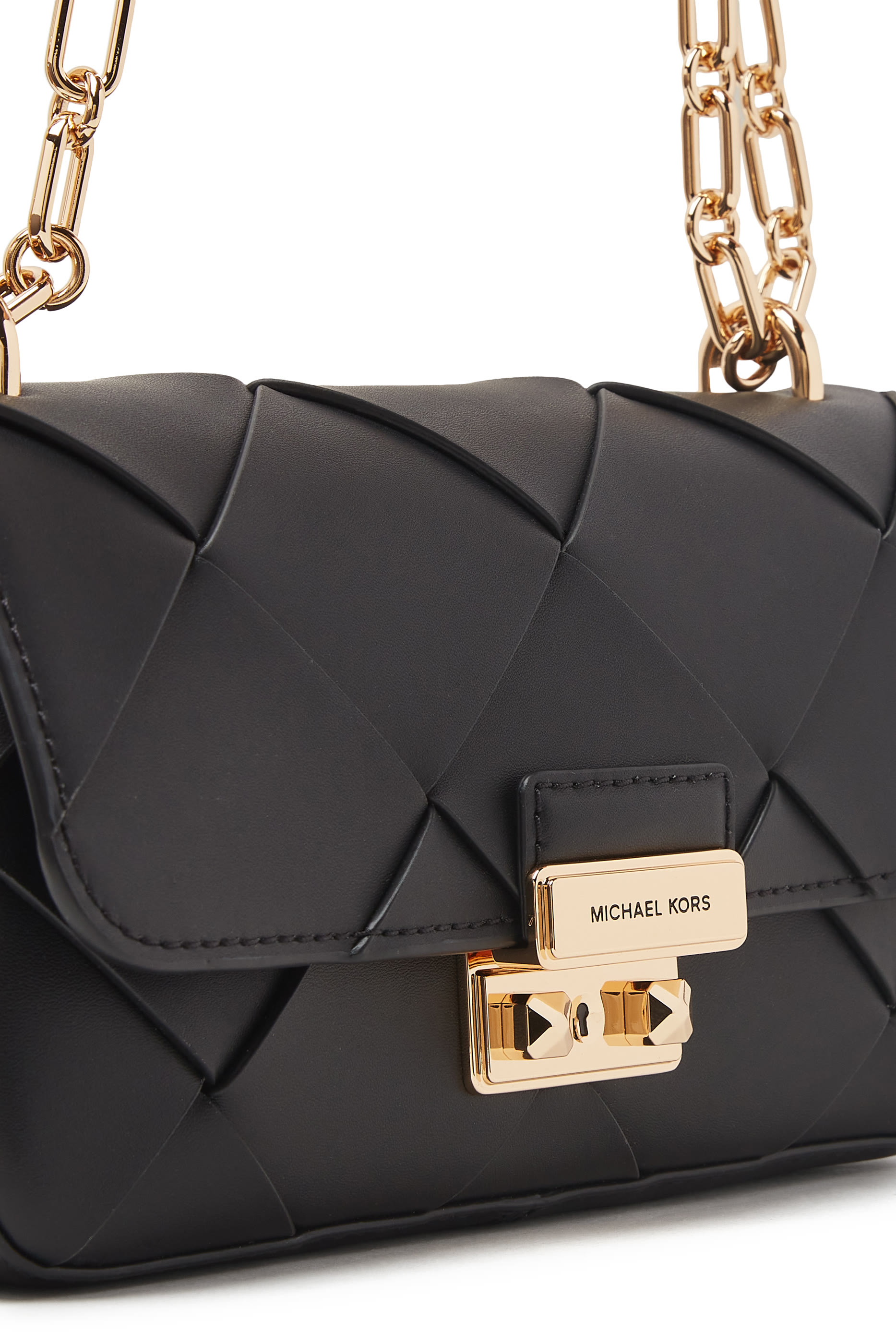 حقيبة كتف تريبيكا صغيرة جلد منسوج