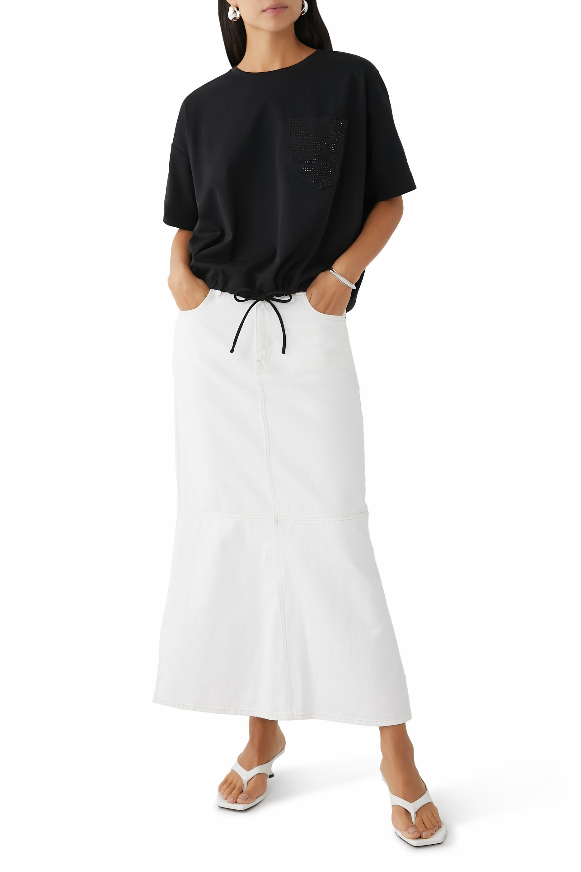 تيشيرت بتطريز شعار النسر قطن جيرسيه