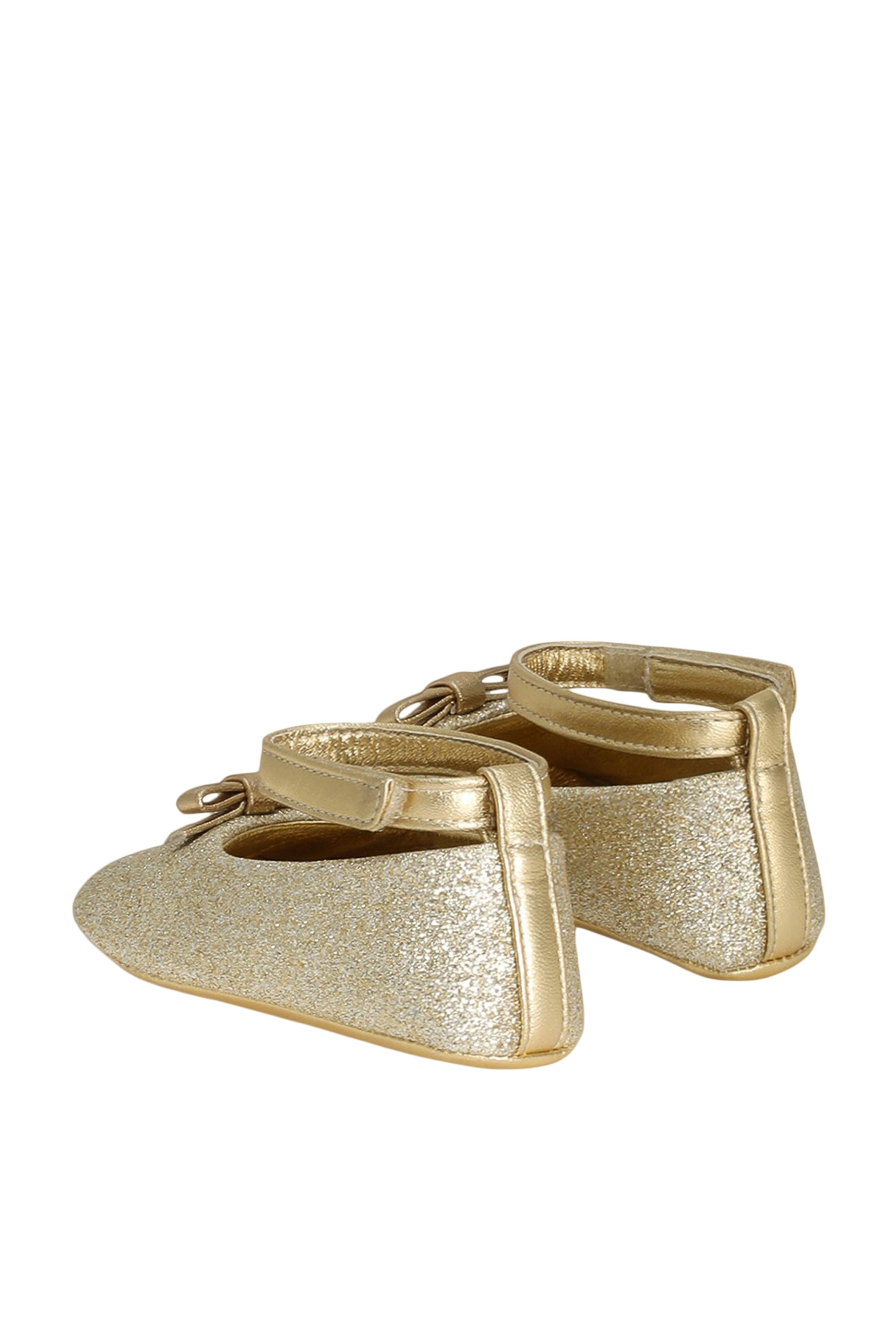 حذاء بالرينا بنعل مسطح قماش مع غليتر للأطفال