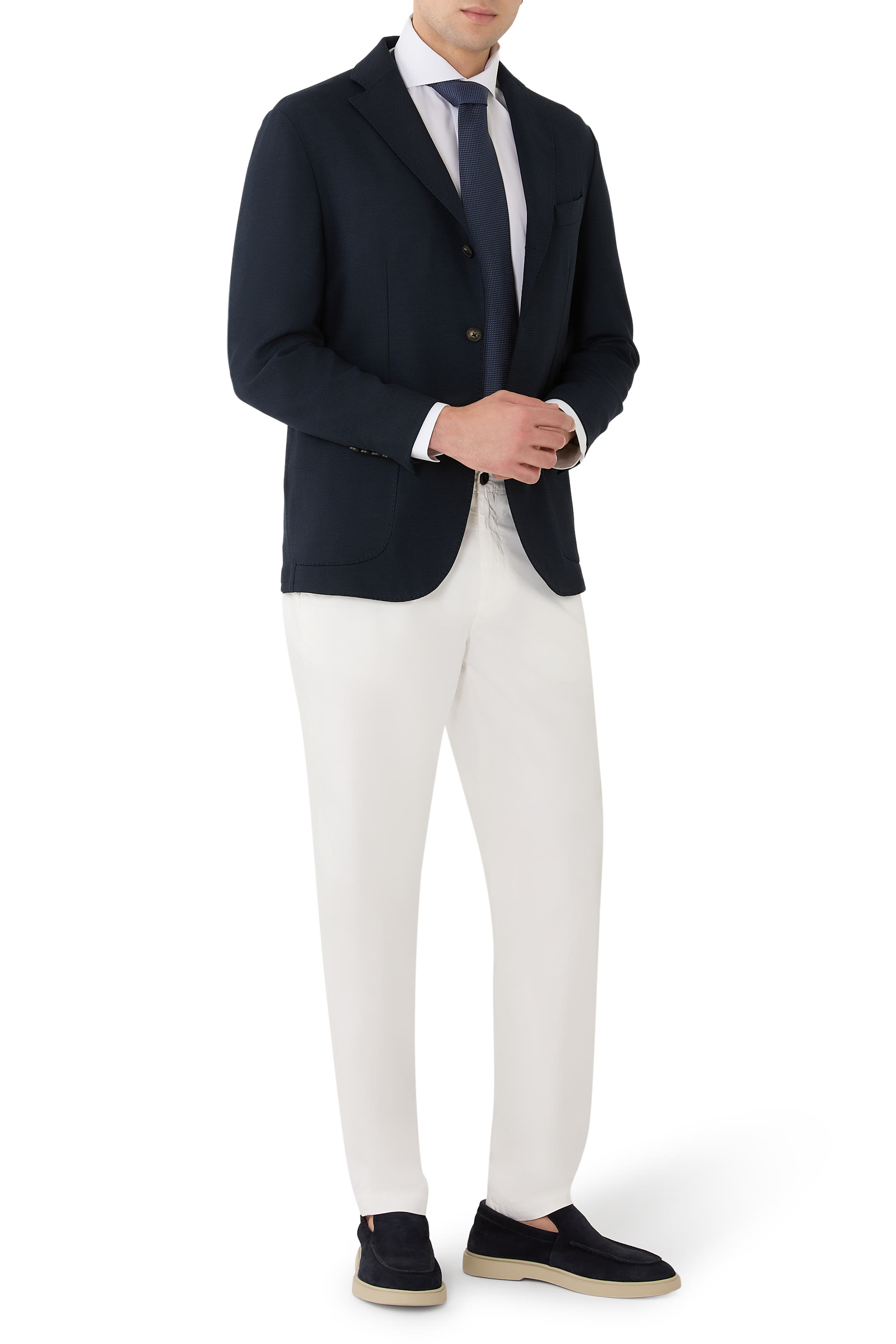 قميص دوبي مميز للماركة بلون شبه سادة