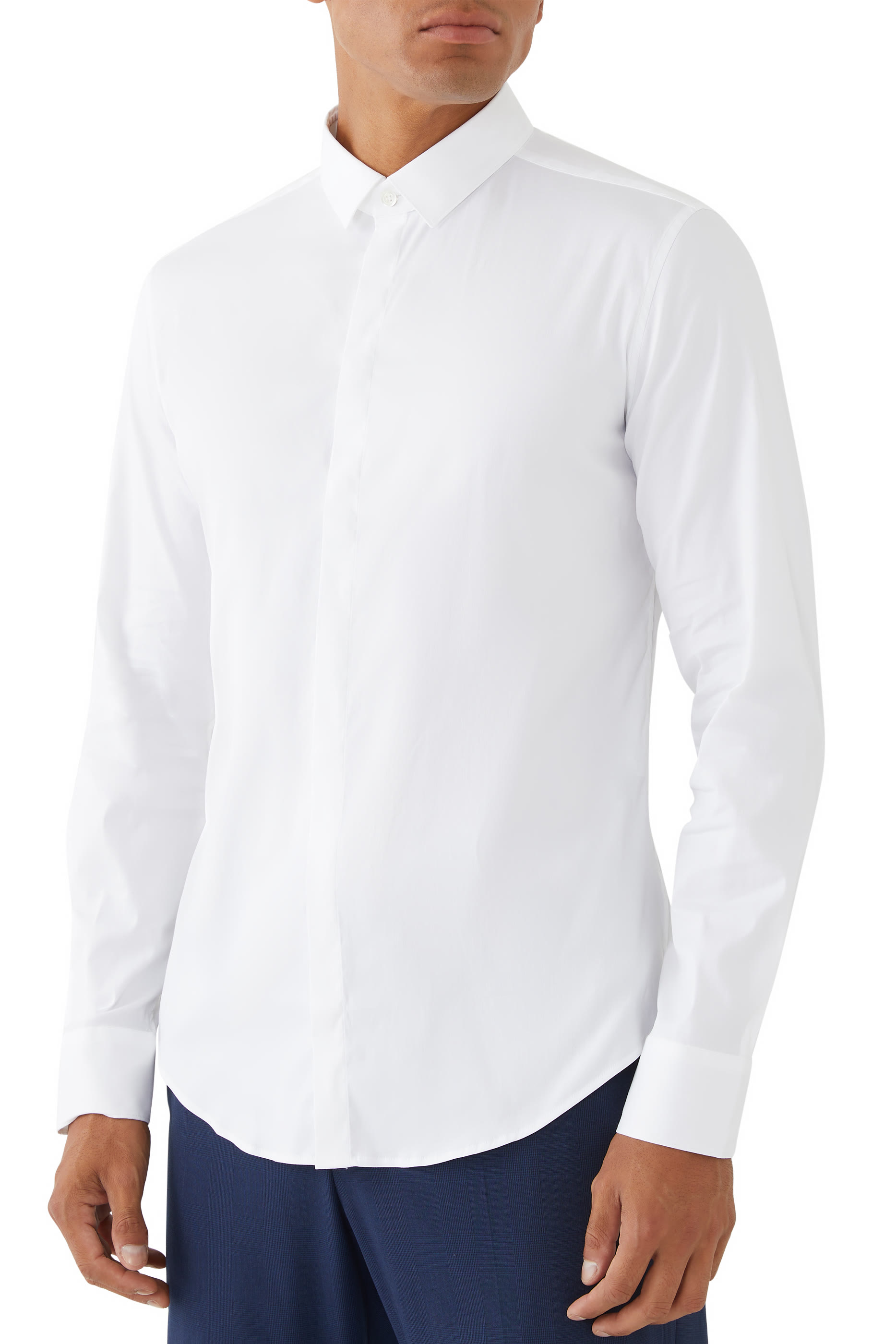 قميص كلاسيك قطن بصف أزرار