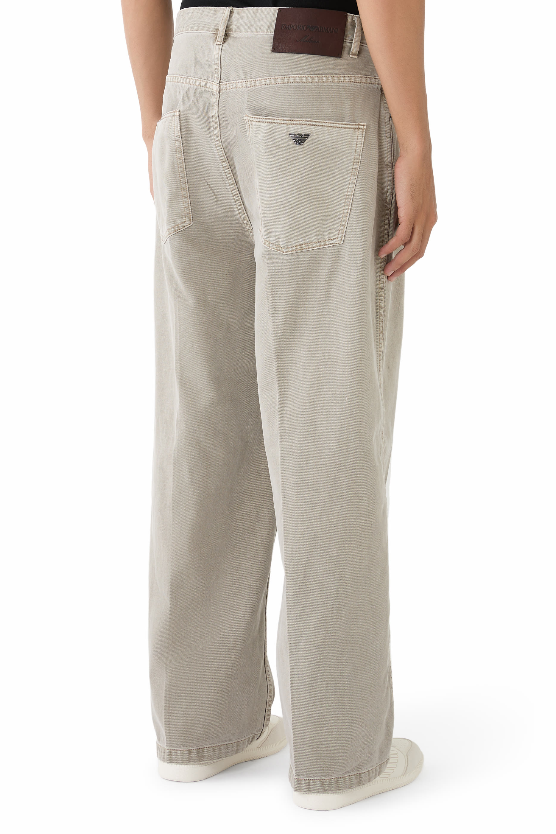 بنطال جينز جاي 80 فضفاض بحياكة ملفوفة