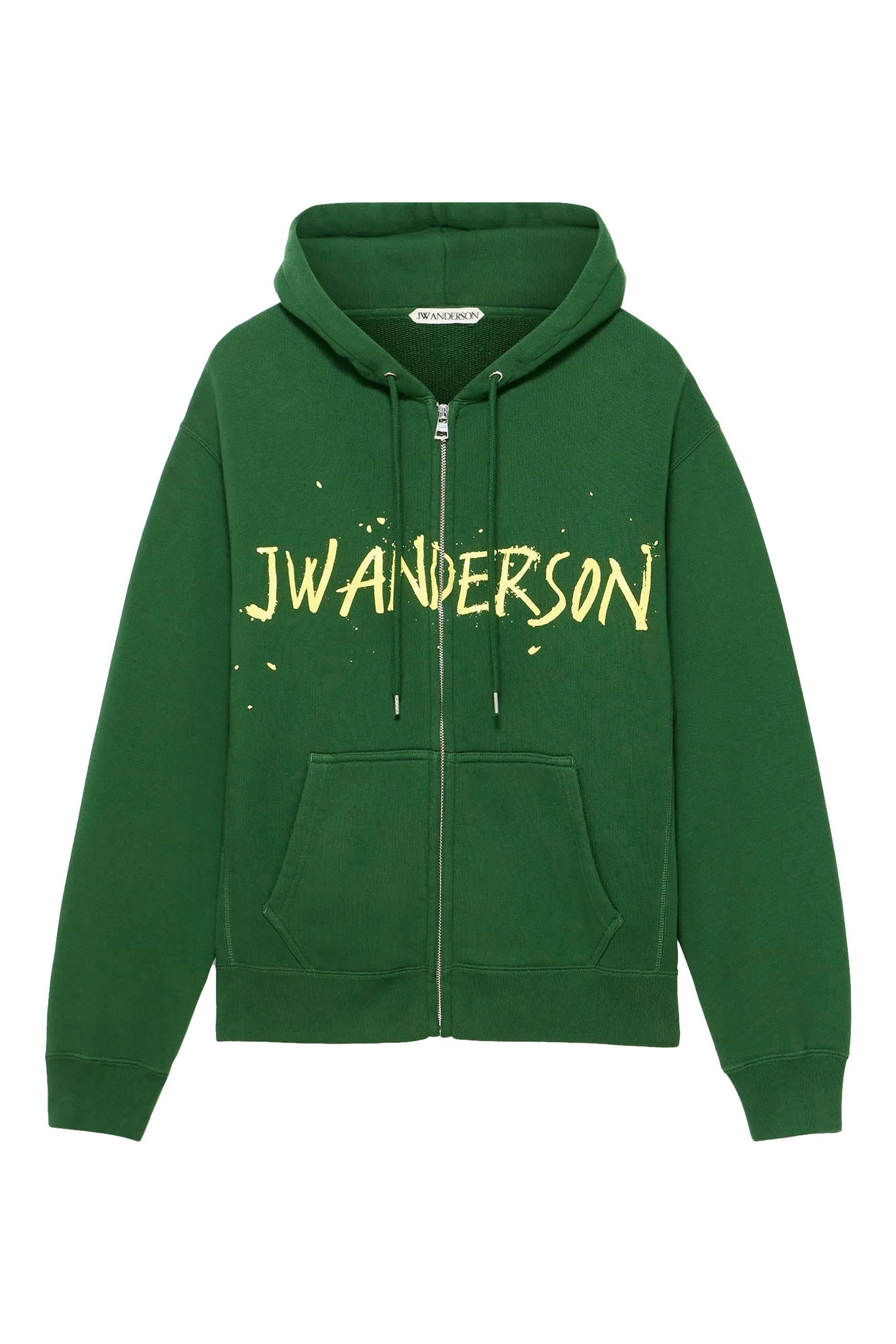 هودي بسحاب أمامي مزين بطبعة