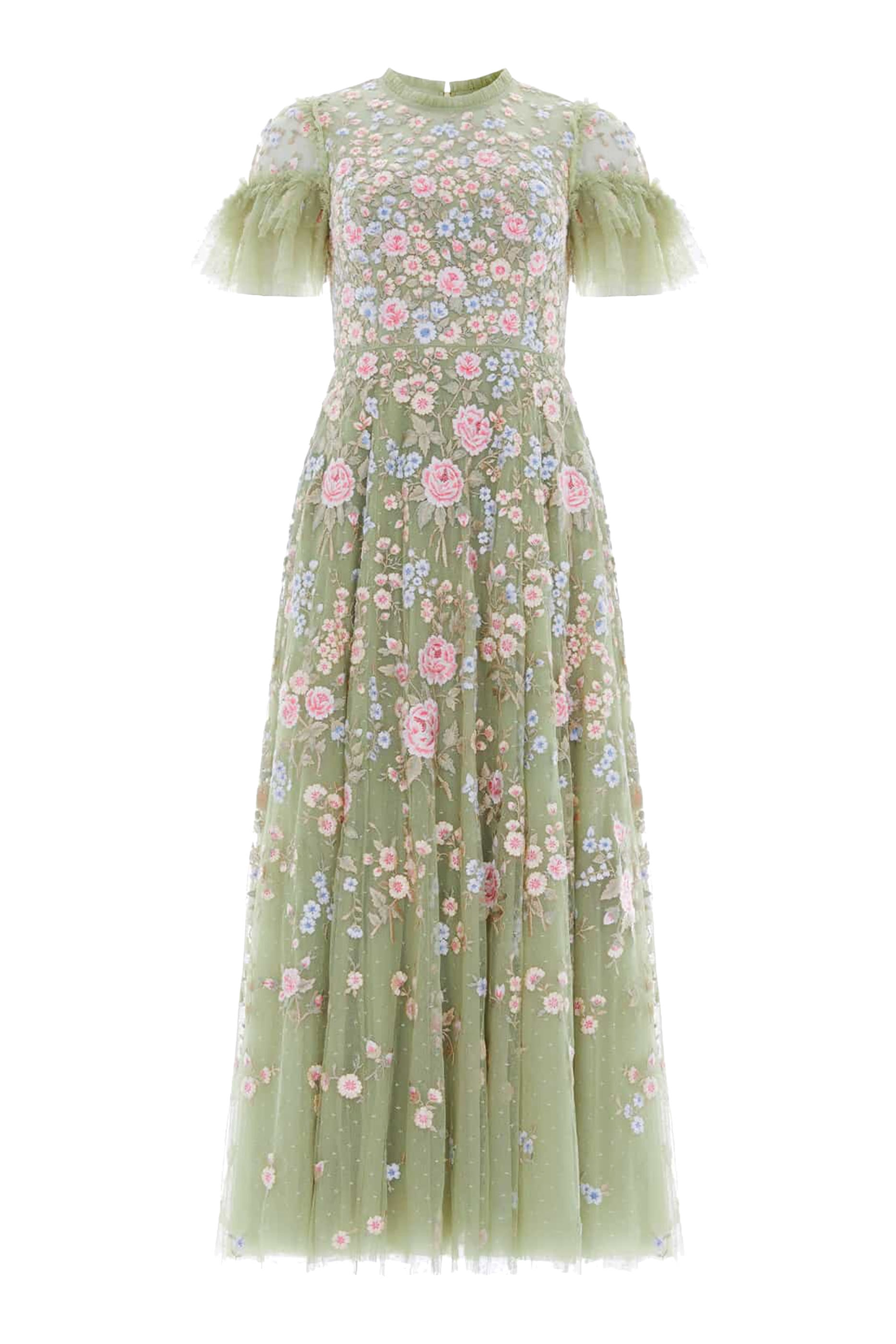 فستان سهرة أنطوانيتس بقصة بطول الكاحل وياقة مستديرة 