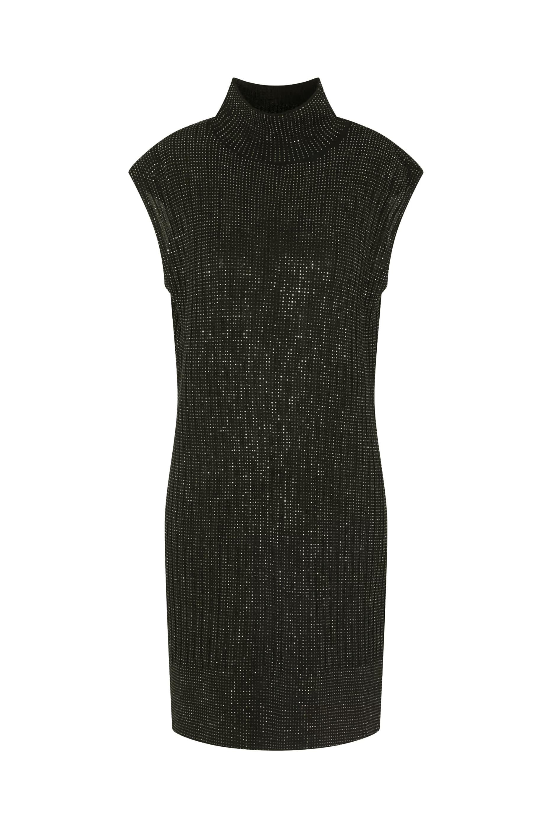 فستان بلا أكمام مرصع بأحجار الراين بالكامل