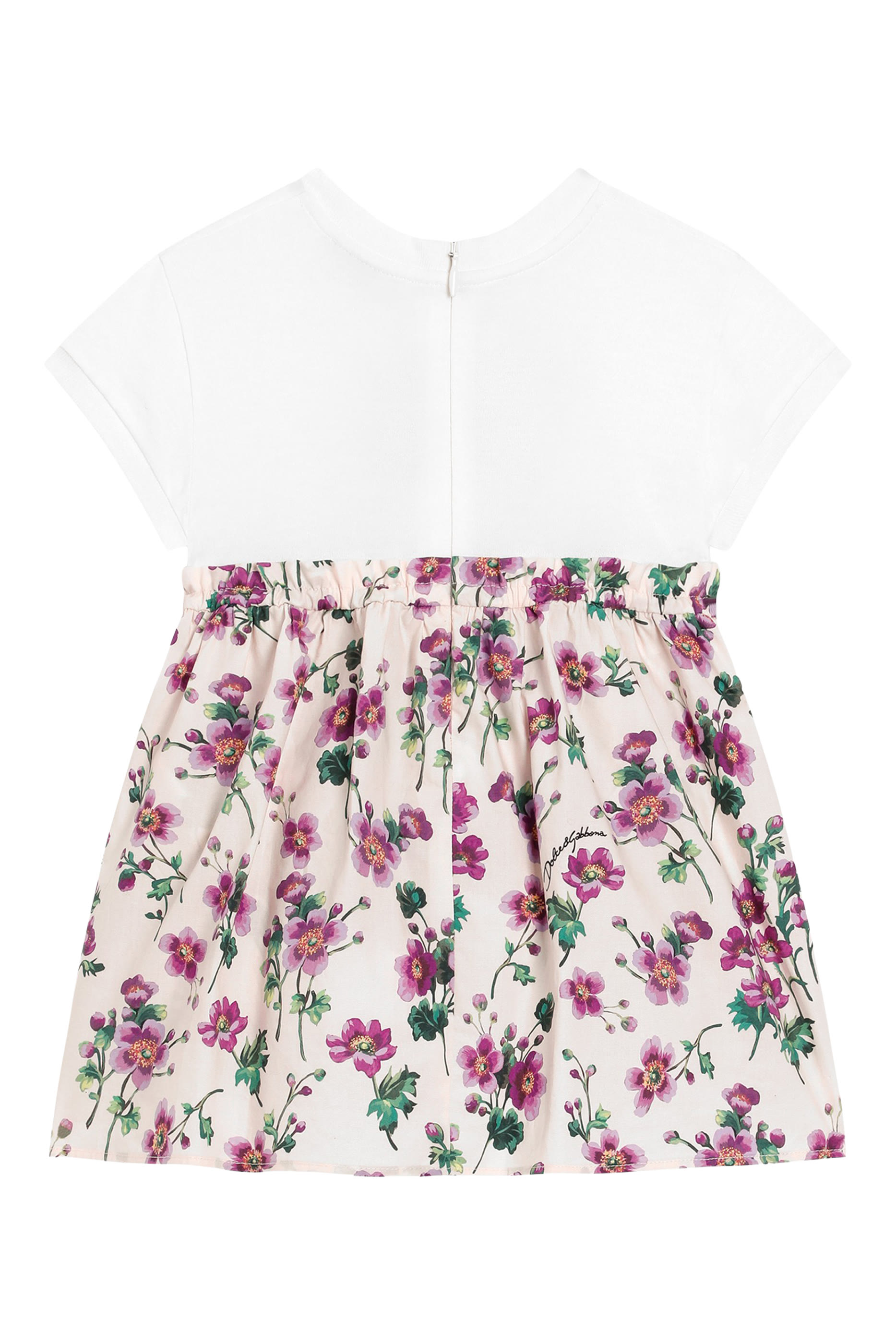 Kids DG Logo Jersey and Poplin Dress