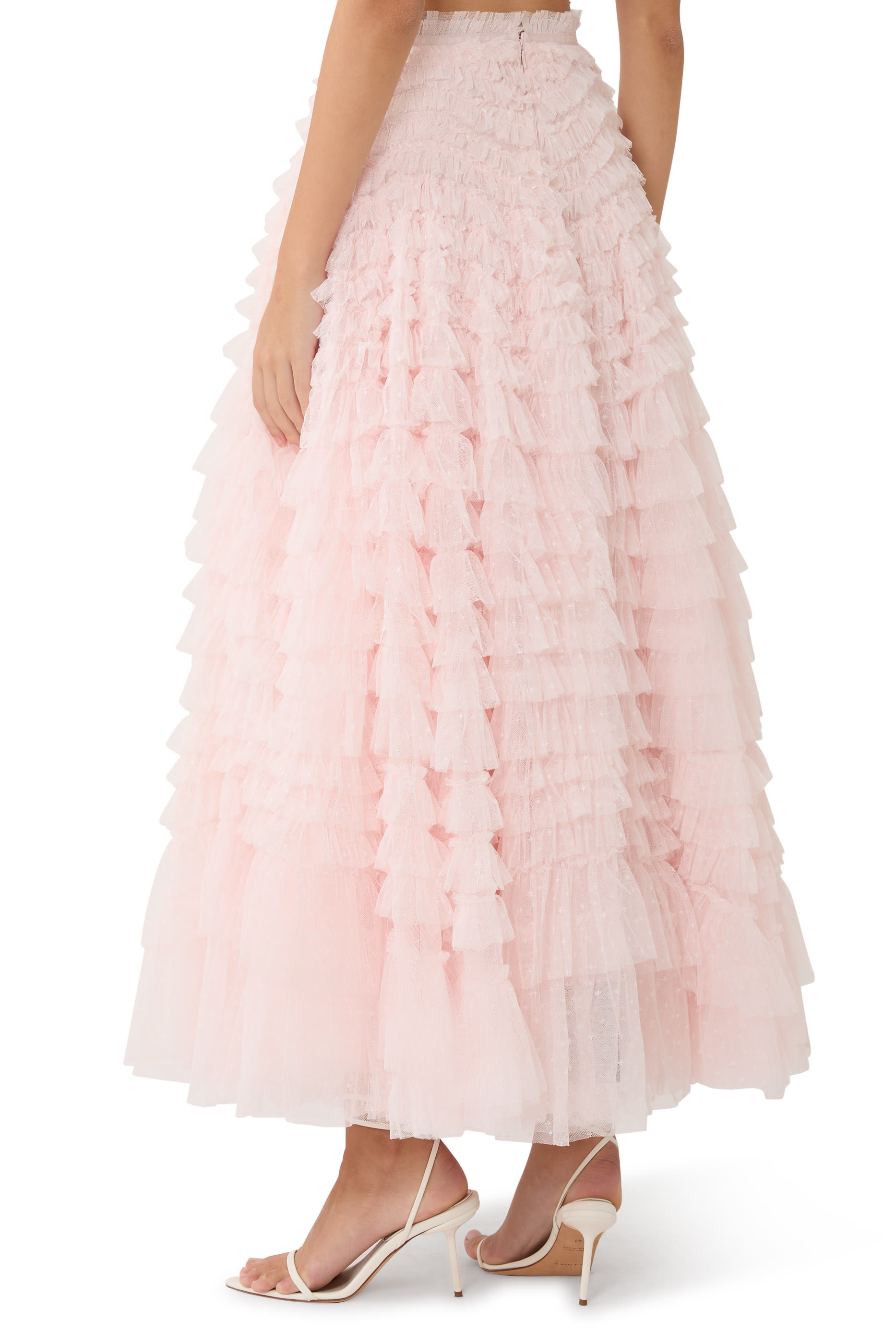 تنورة هاتي بطول الكاحل بكشكش