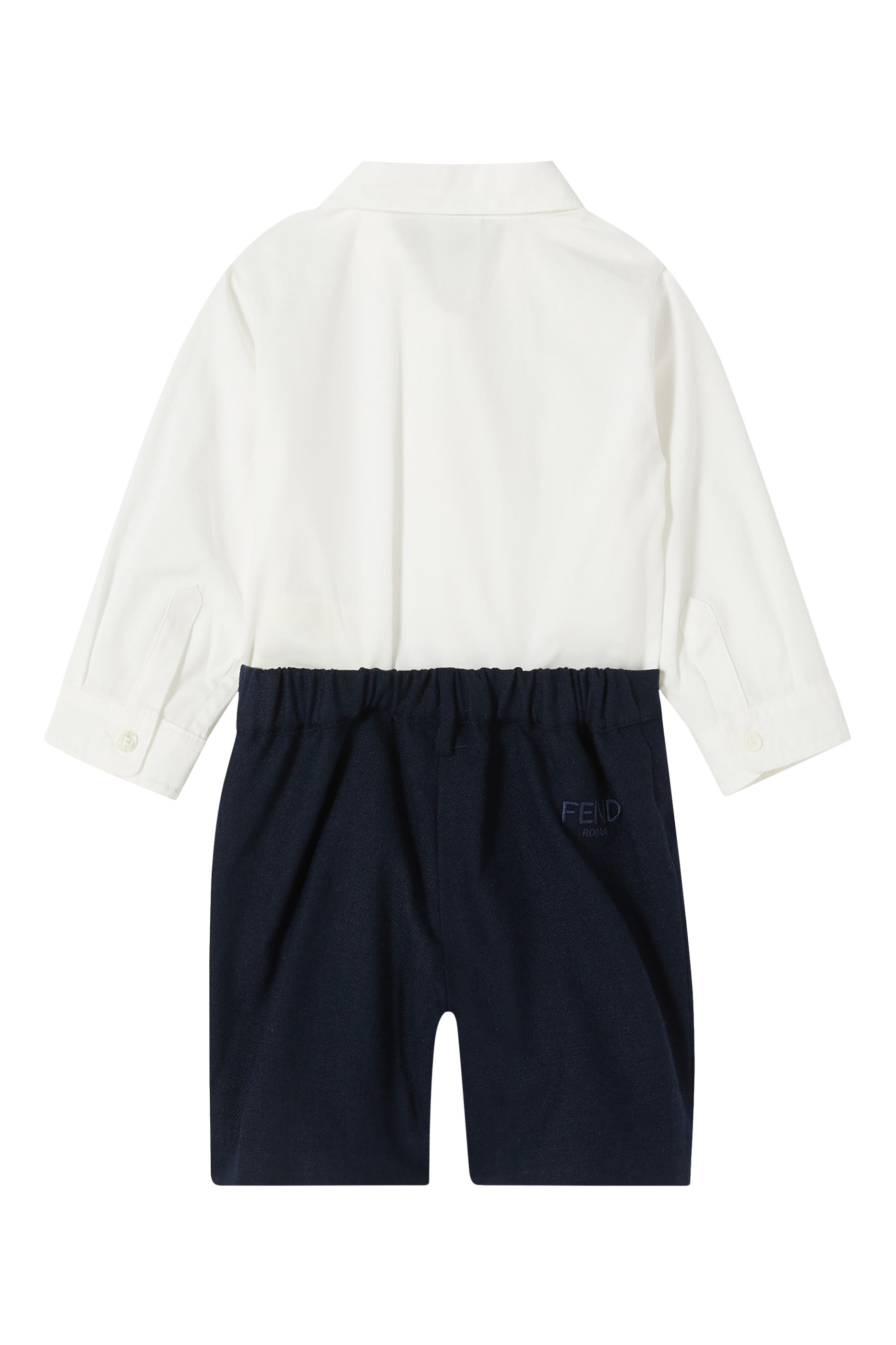 لباس قطعة واحدة بتطريز شعار الماركة للأطفال