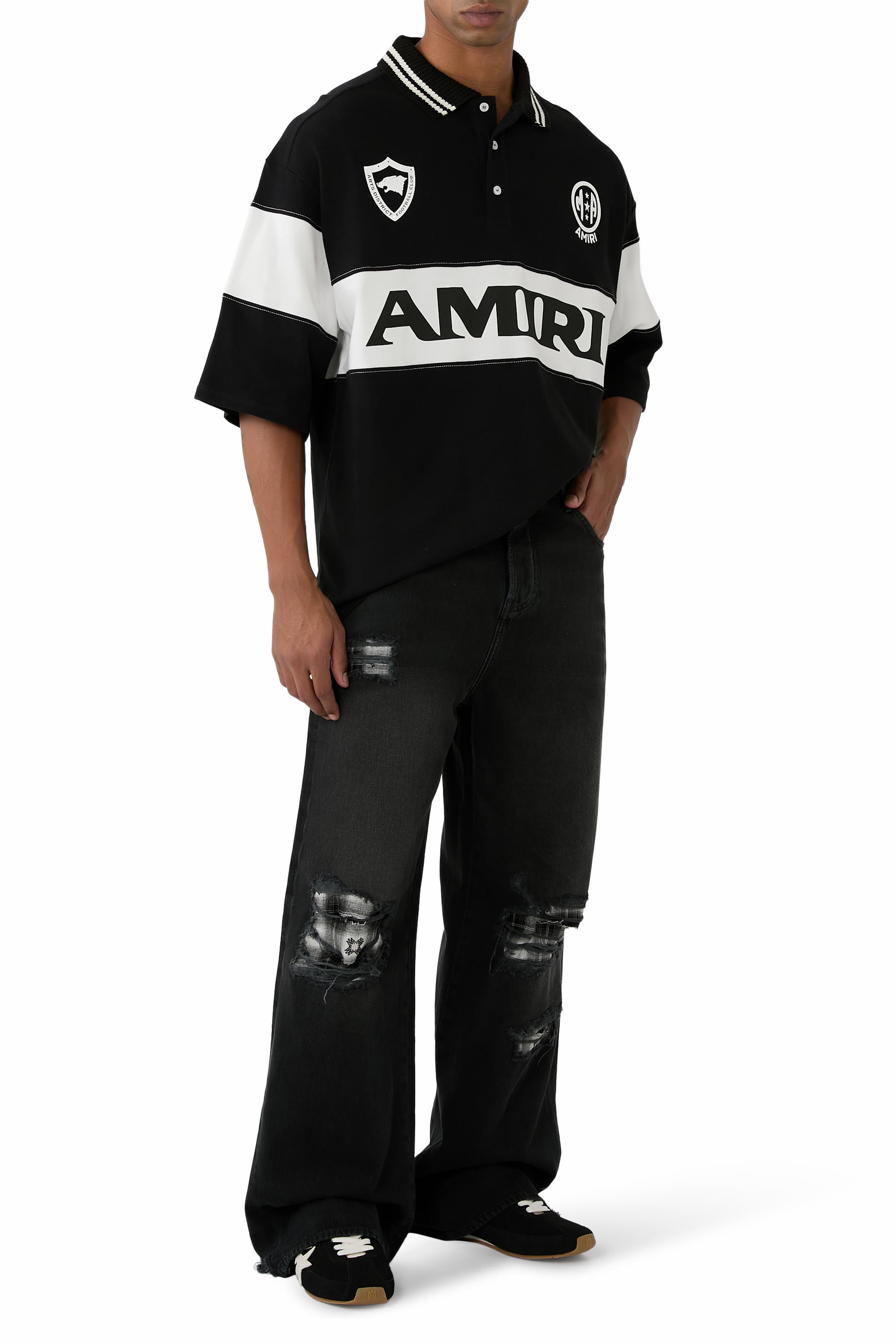 بنطال جينز ريبير بقصة واسعة فلانيل