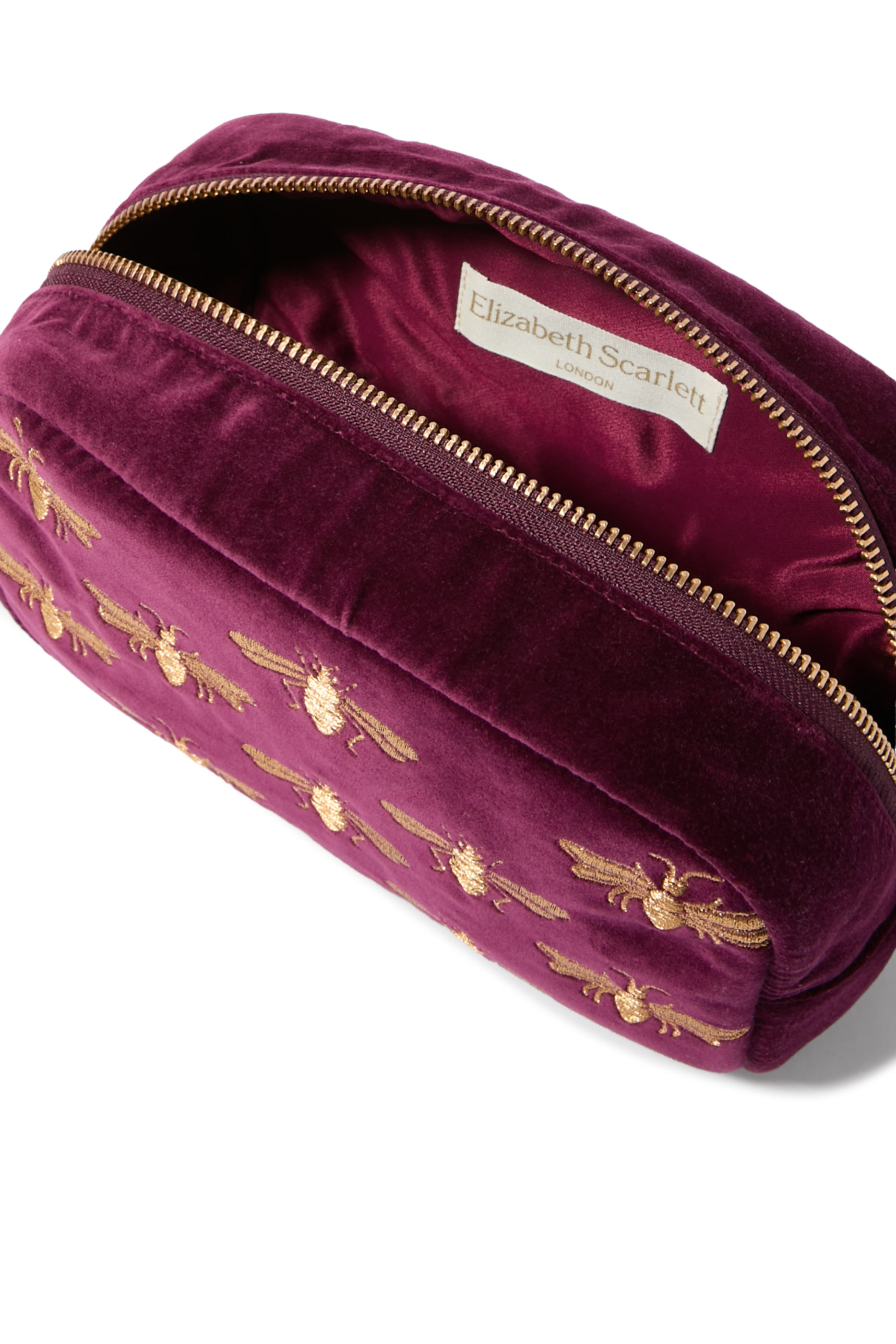 حقيبة مكياج بتطريزات نحل