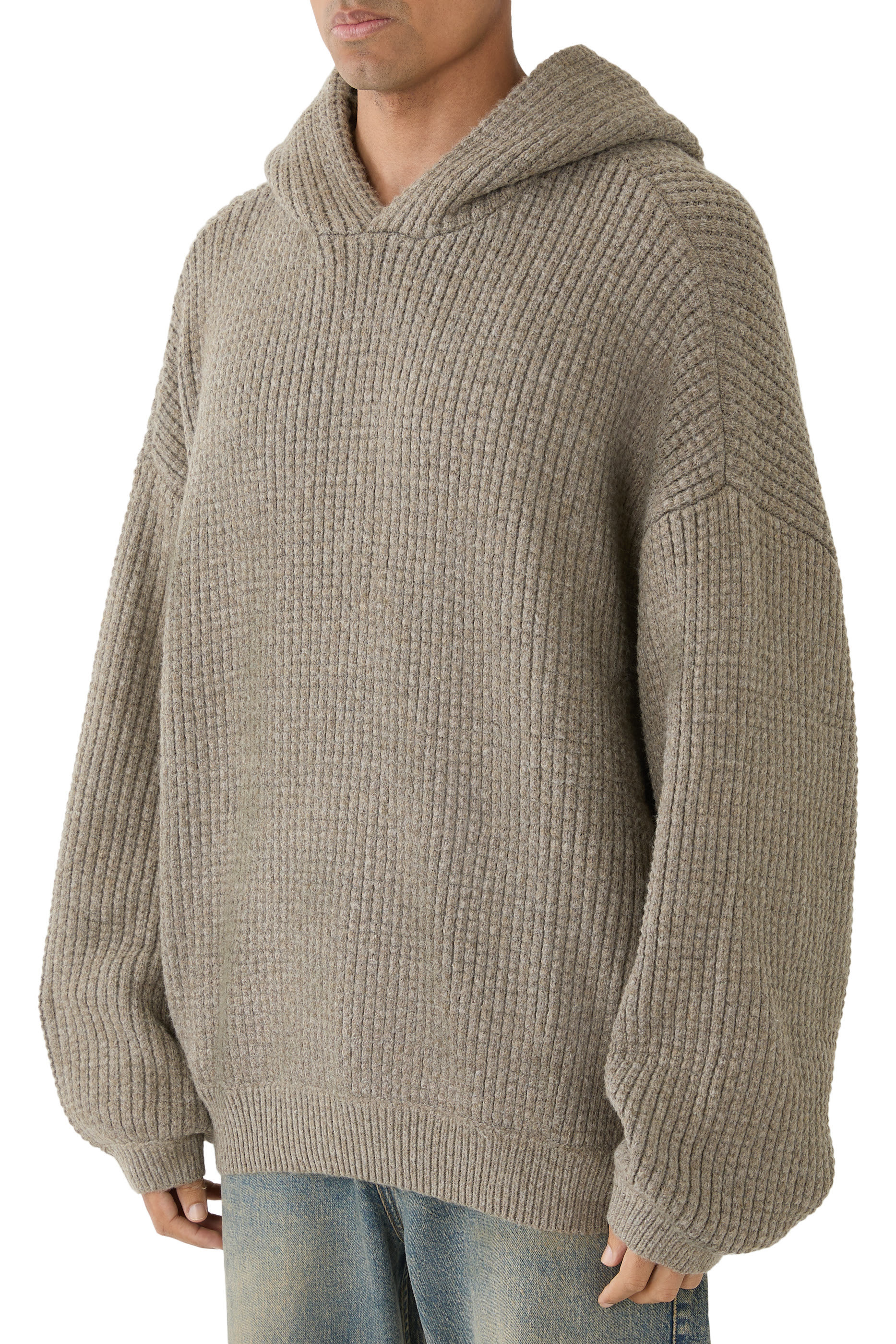 هودي بتصميم التسعينات نسيج متشابك ثقيل