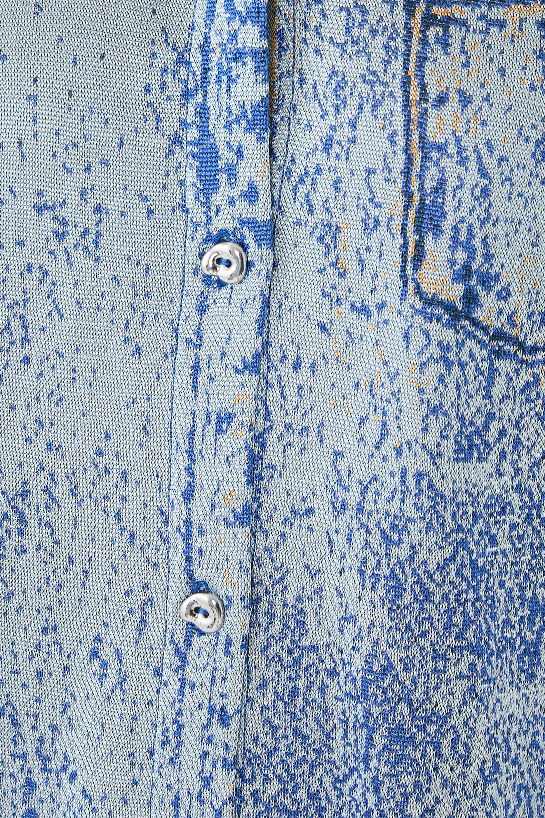 بلوزة أشر بولو بطبعة دنيم وقصة فضفاضة