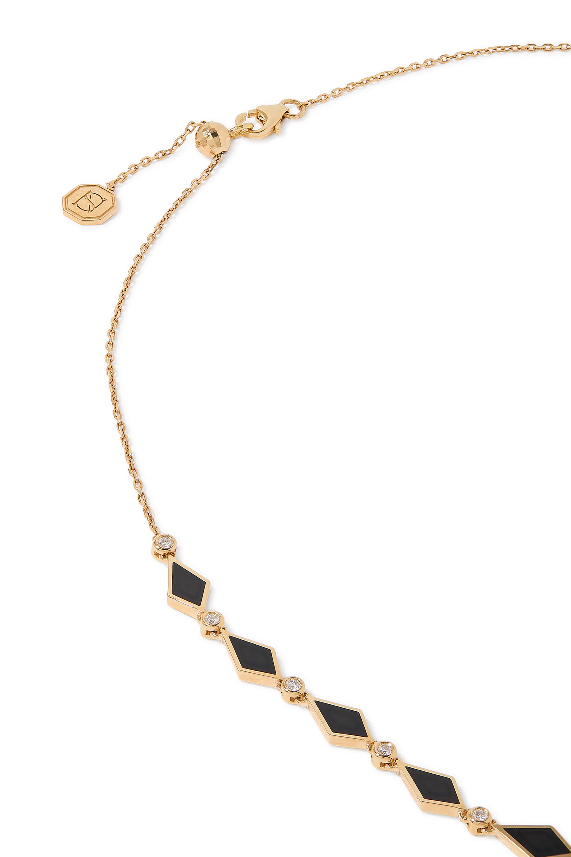 Mosaic Choker, 18K Yellow Gold with Enamel & Diamonds