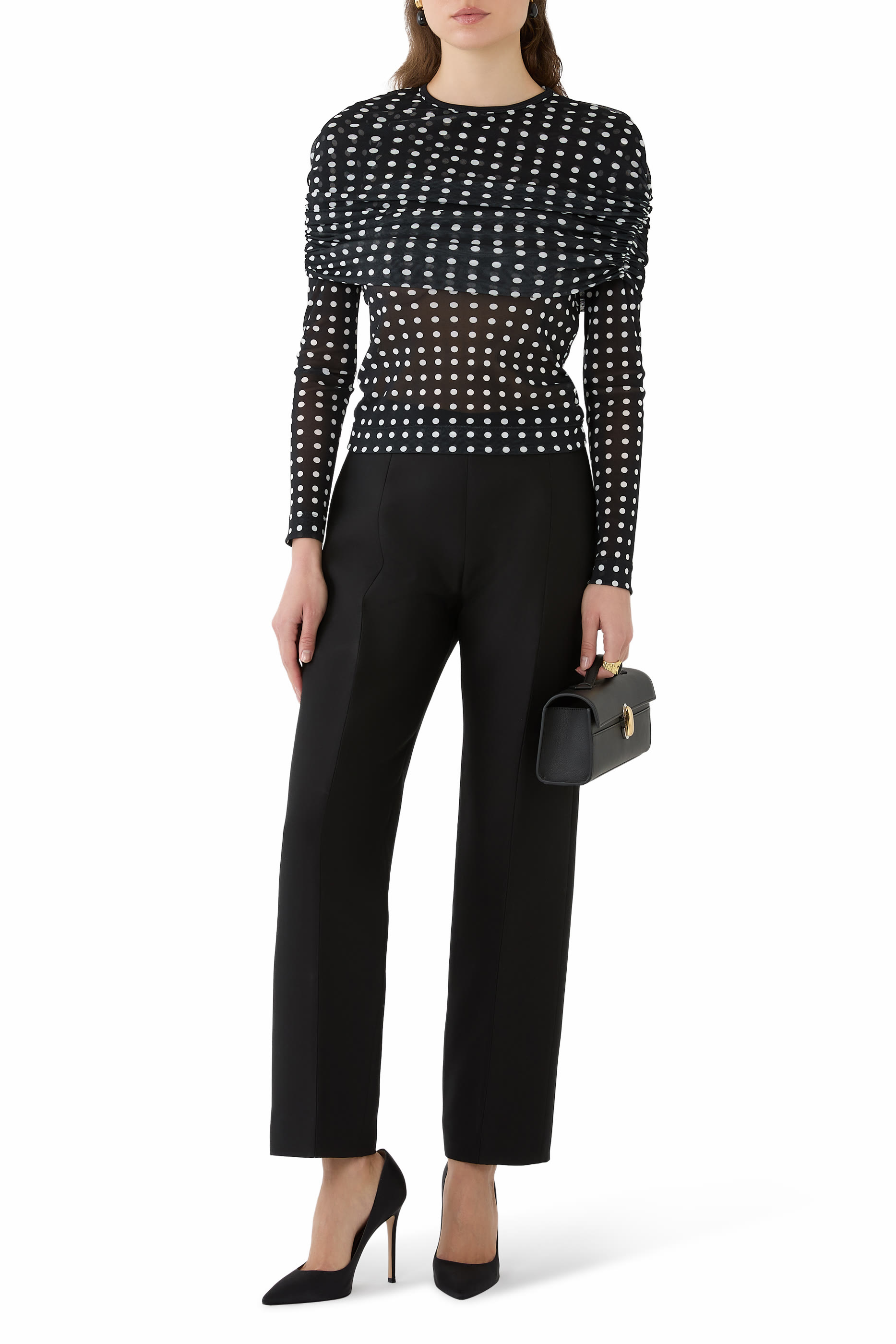 بلوزة بأكمام طويلة نايلون معاد تدويره