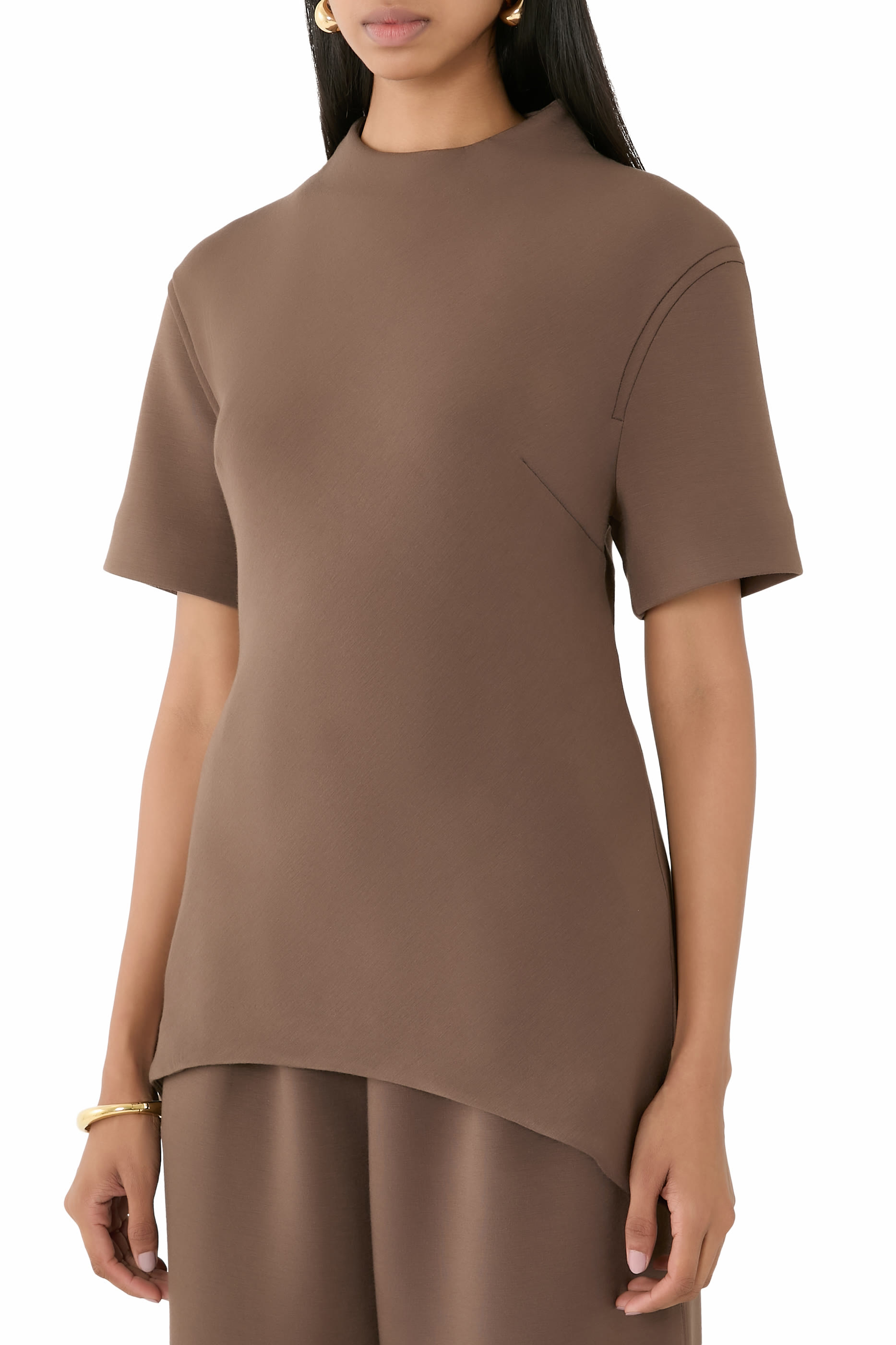 بلوزة سكوبا بأكمام قصيرة