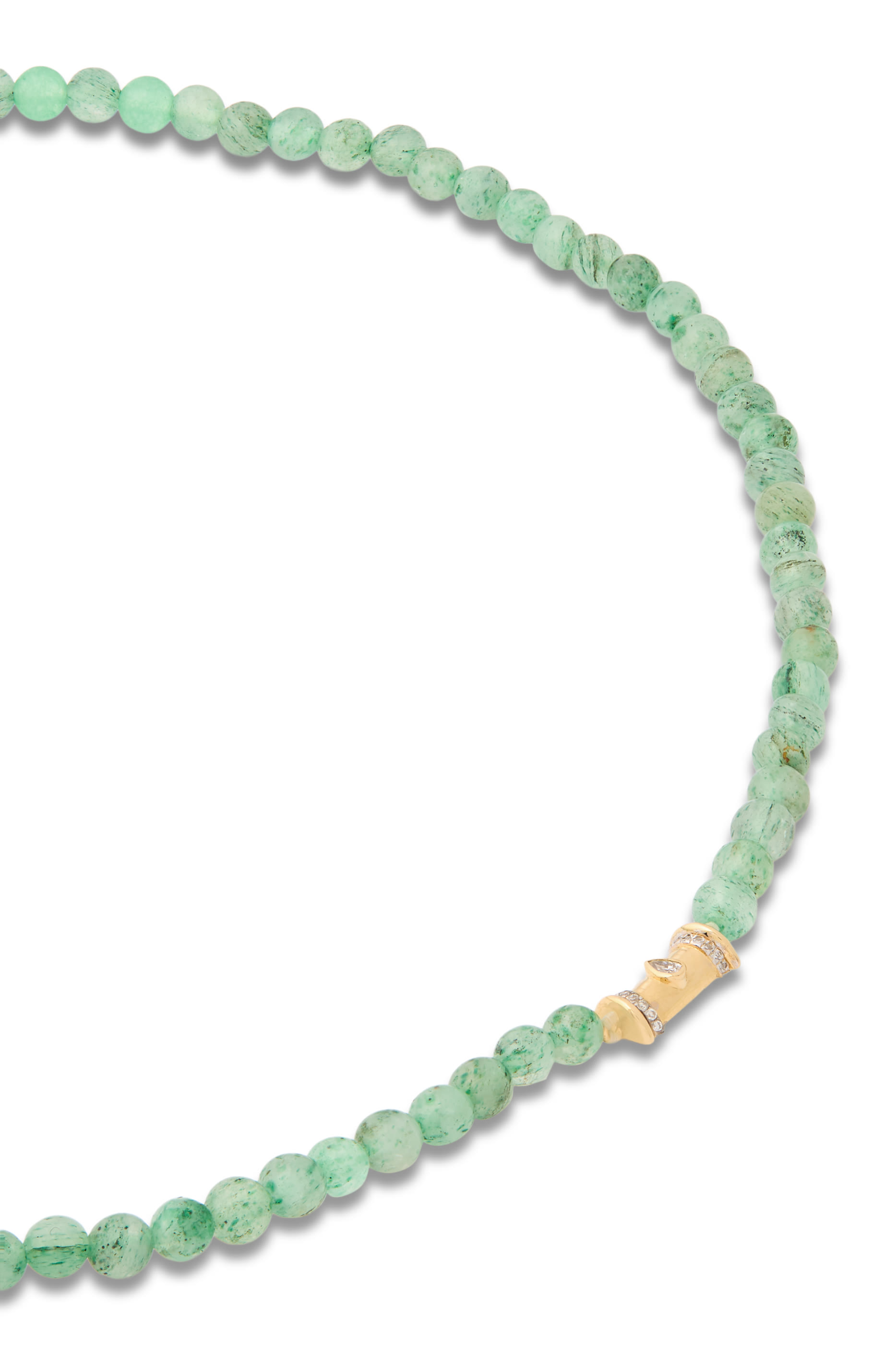 قلادة وريور بحلية صغيرة مرصعة بالماس، ذهب أصفر عيار 18 وخرز