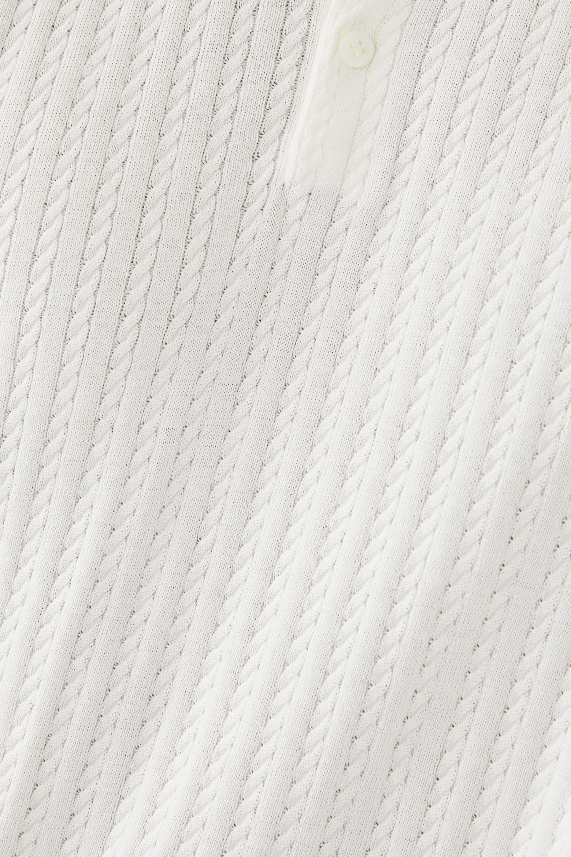 قميص بولو قطن منسوج بغرزة الضفيرة