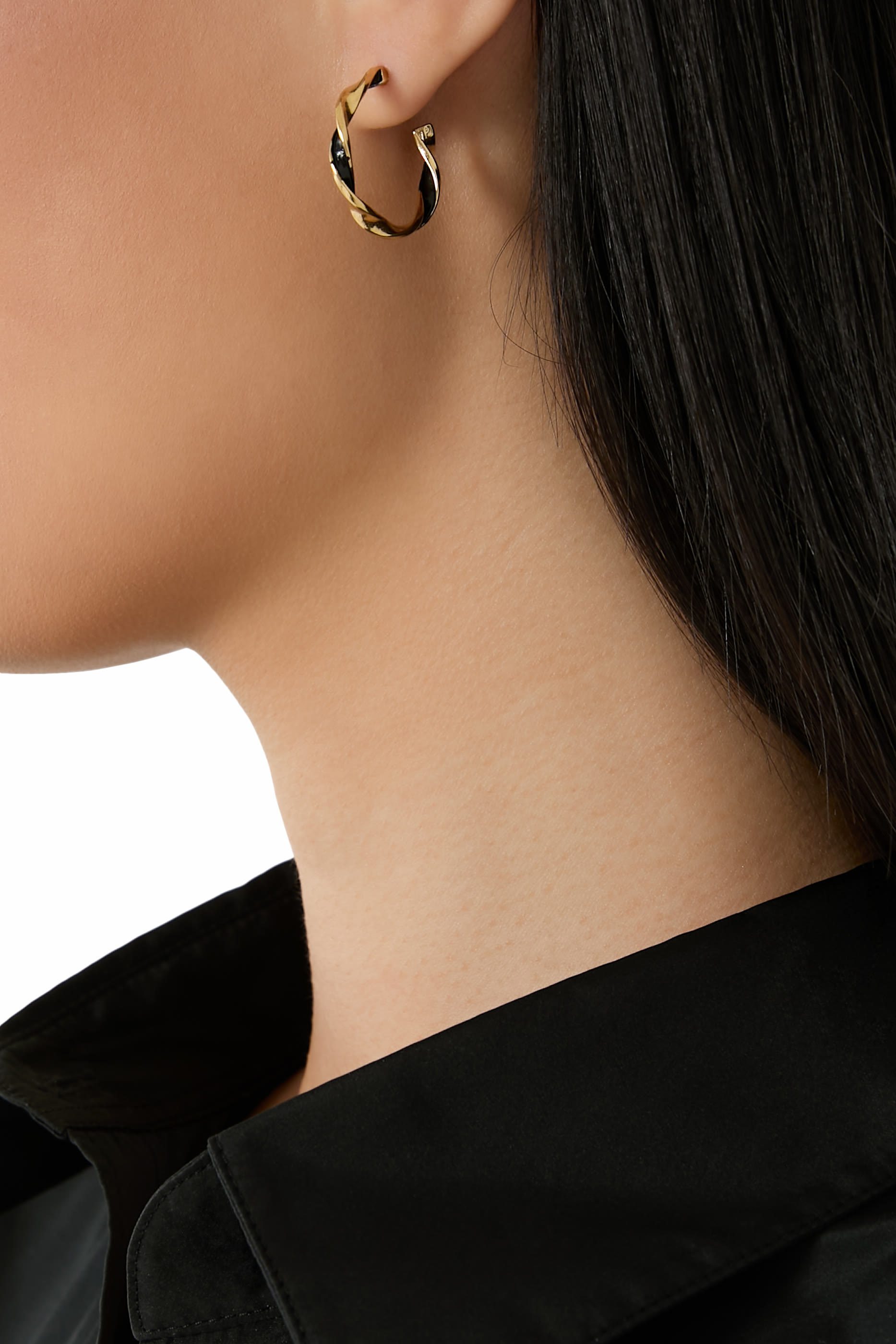 Two-Tone Thick Hoop Single Earring