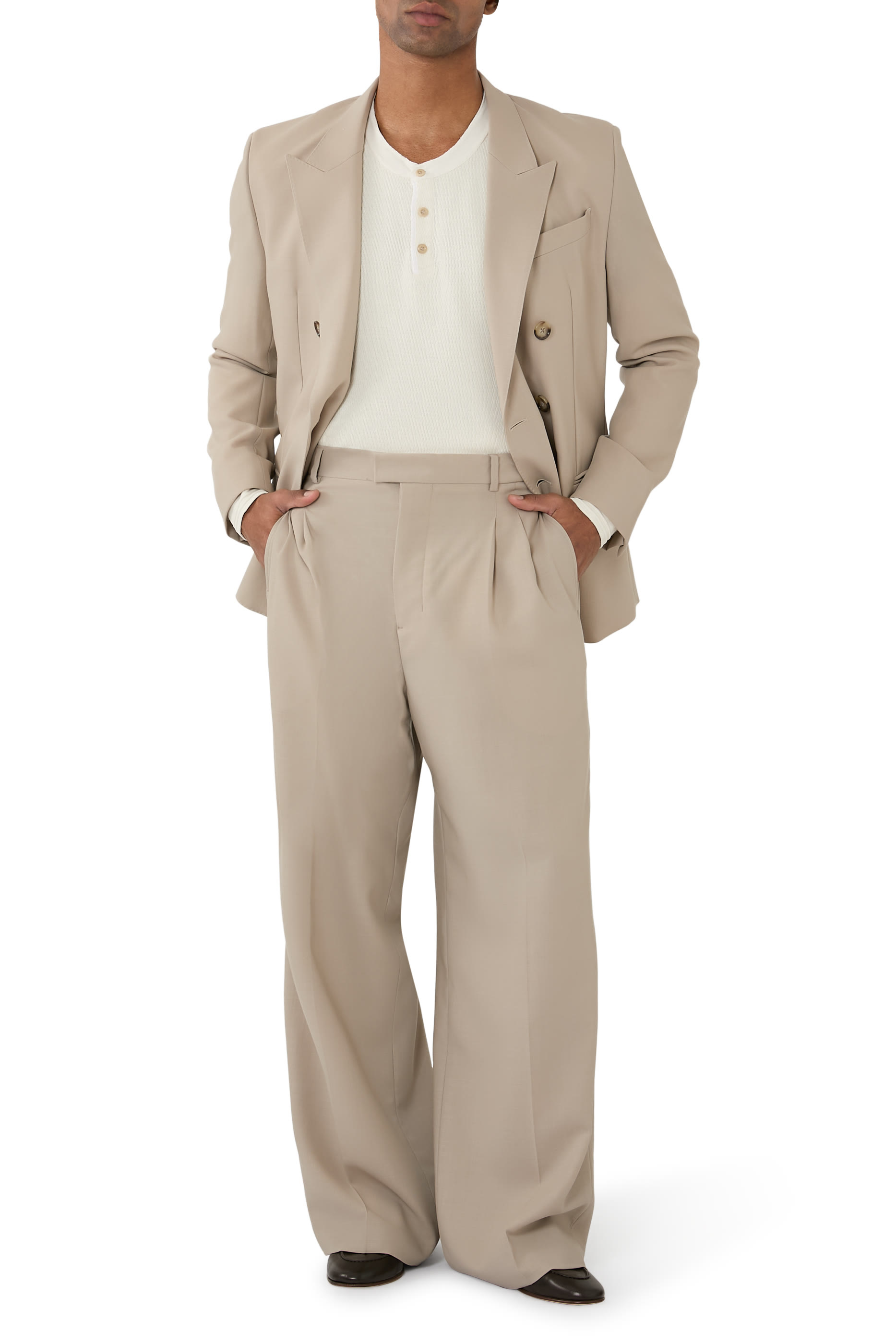 تيشيرت هنلي بثلاثة أزرار وافل