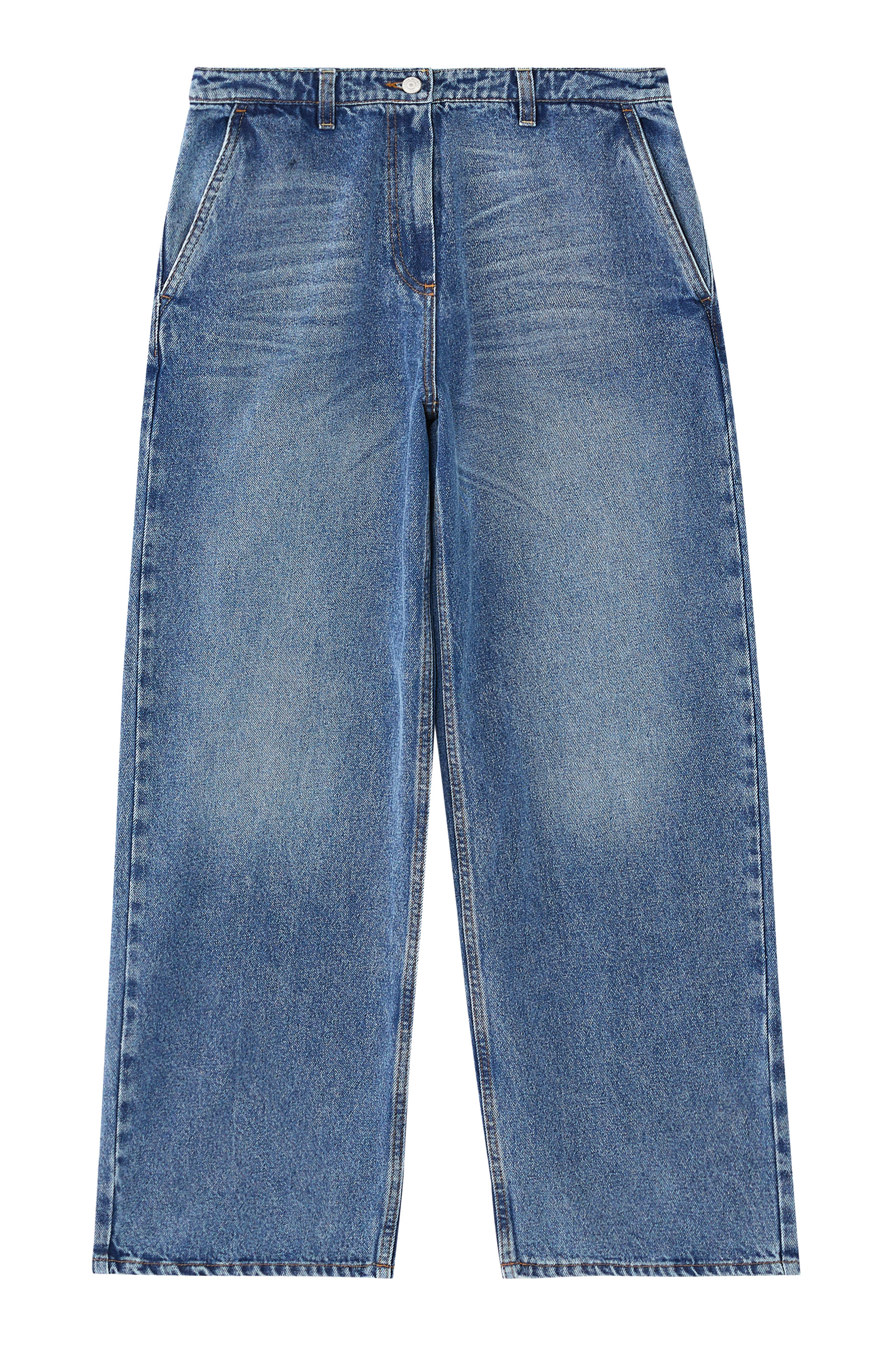 بنطال بقصة ساق واسعة دنيم