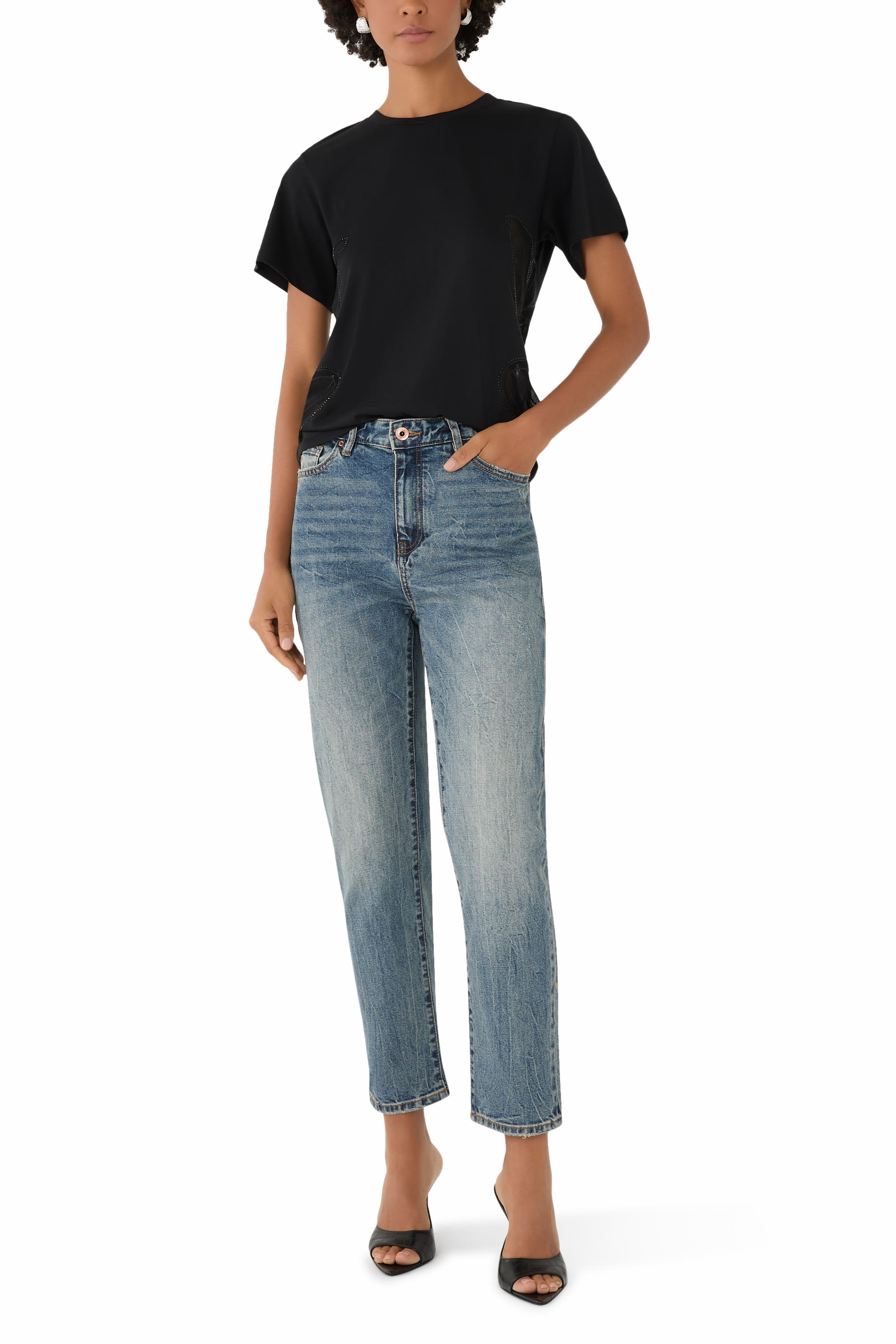 تيشيرت مزين بتفاصيل تول جيرسيه سوبيما أي أس في