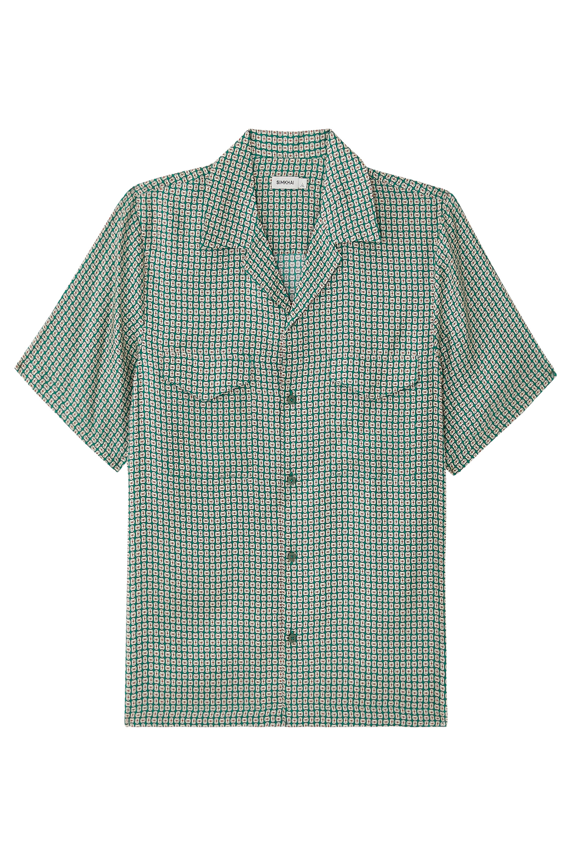 قميص كلارك بياقة مطوية ونقشة حرير