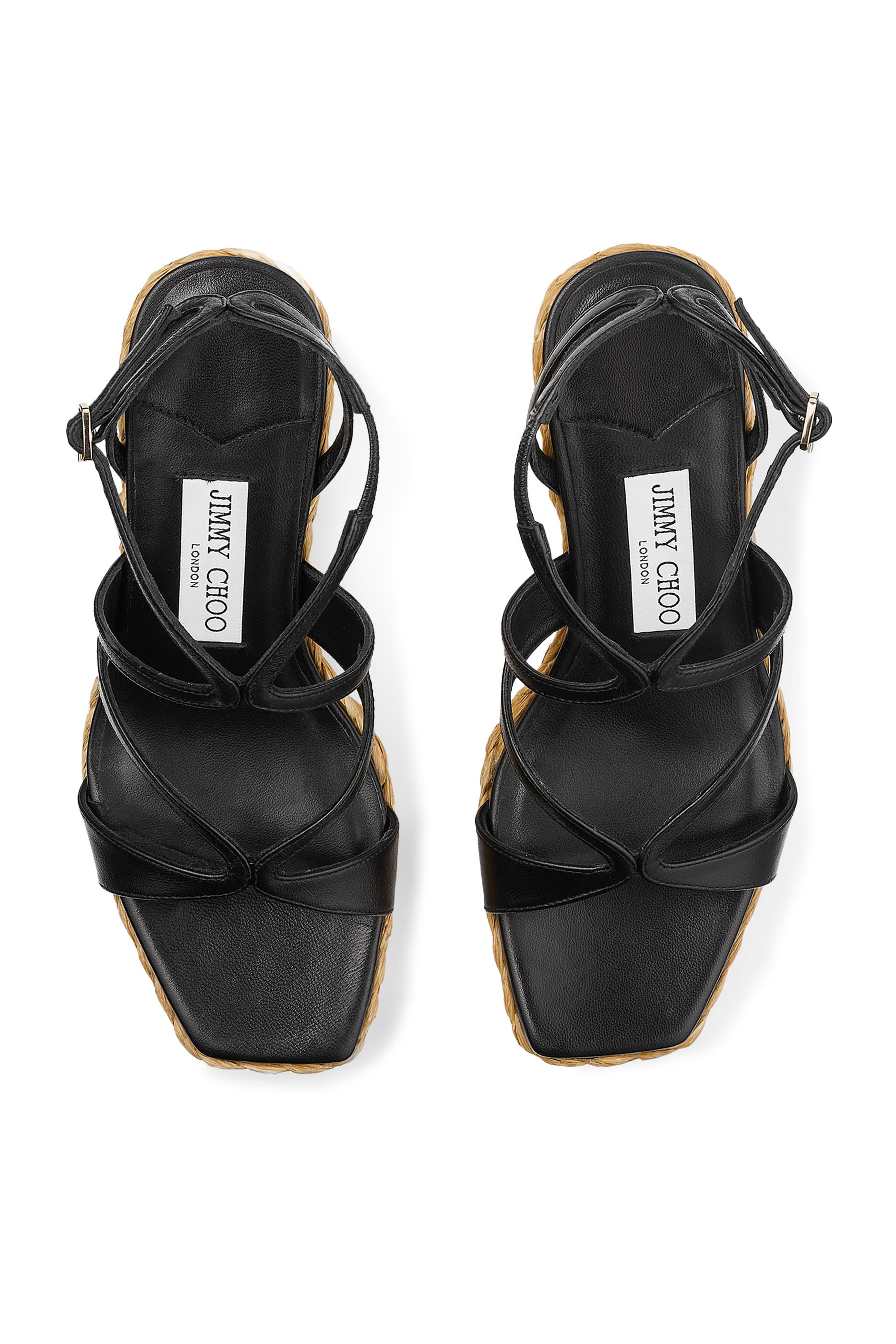 صندل أيلا 85 بكعب ويدج جلد نابا