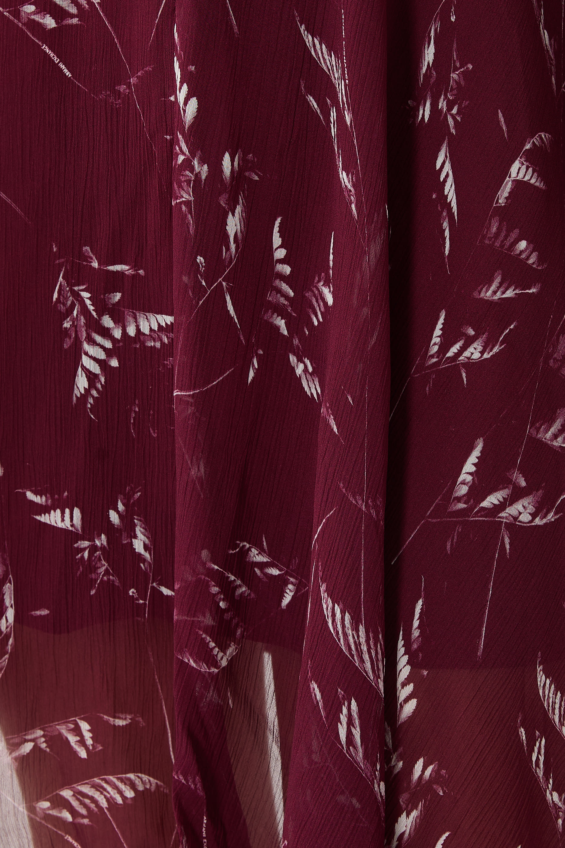 Foliage Print Chiffon Midi Dress