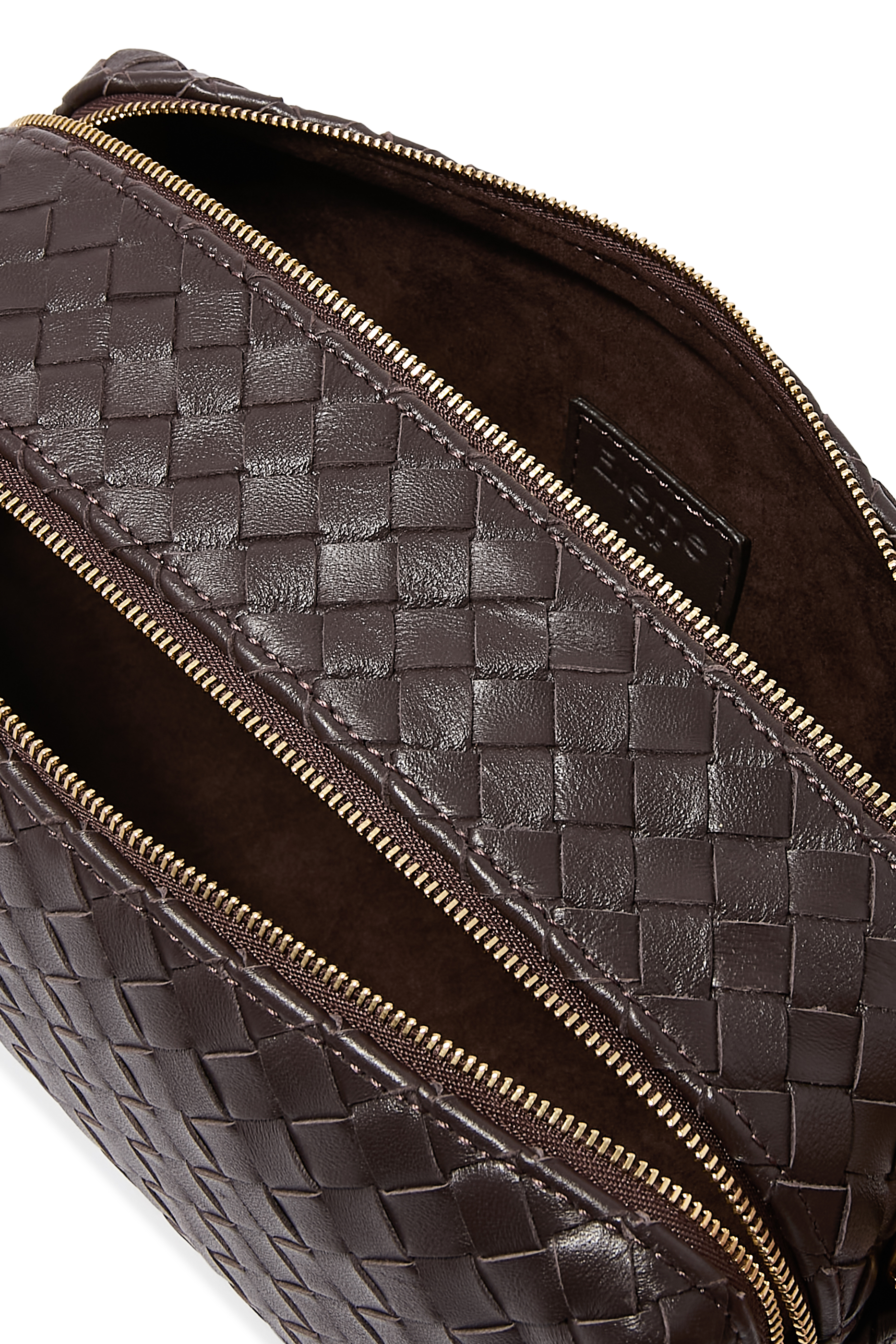 حقيبة تروس بحمالة سلسلة منسوجة جلد