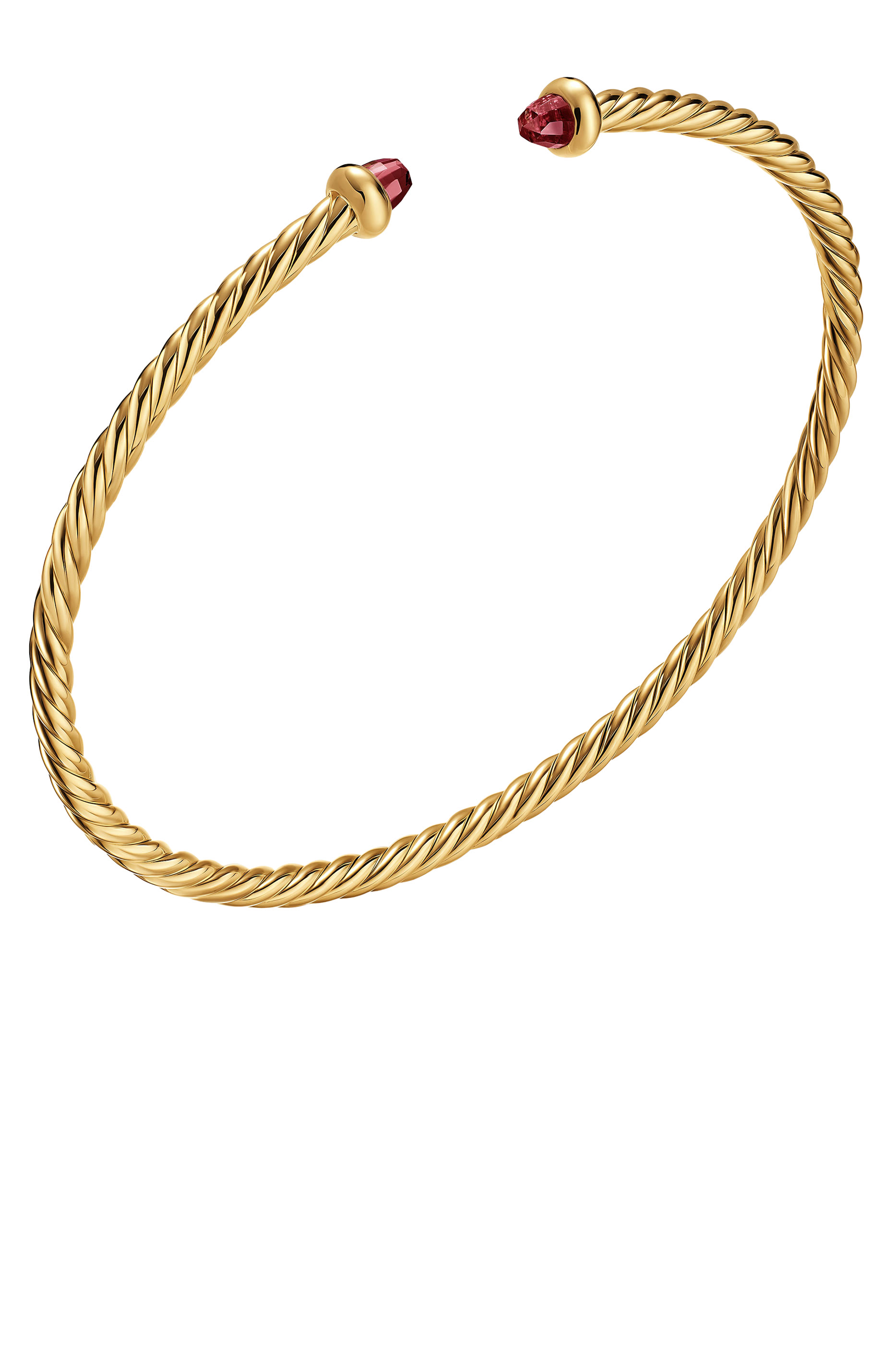 Micro Cablespira&reg; Flex Bracelet, 18k Yellow Gold & Garnet