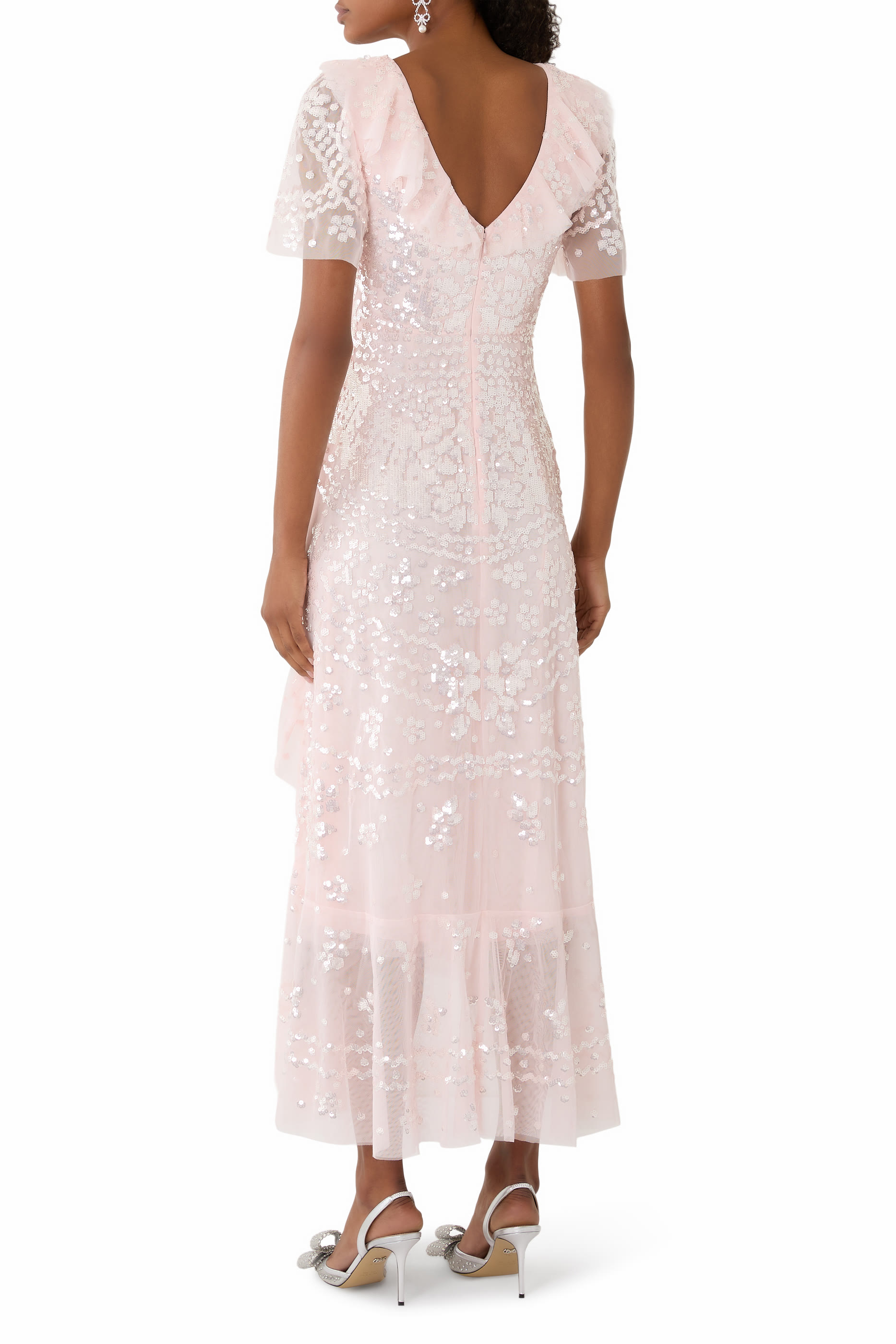 فستان سهرة أناييس بترتر وكشكش