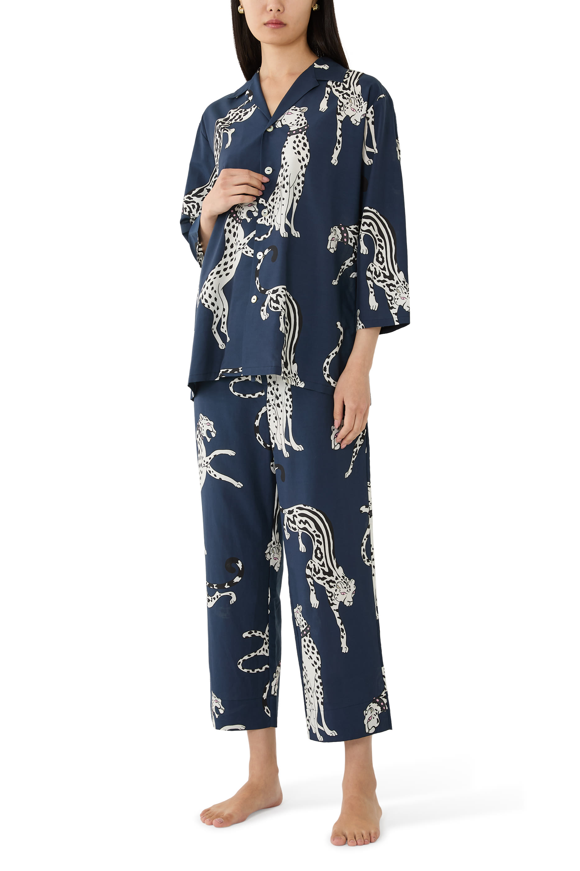 طقم بيجاما كازابلانكا زيغفيلد بنقشة جلد النمر