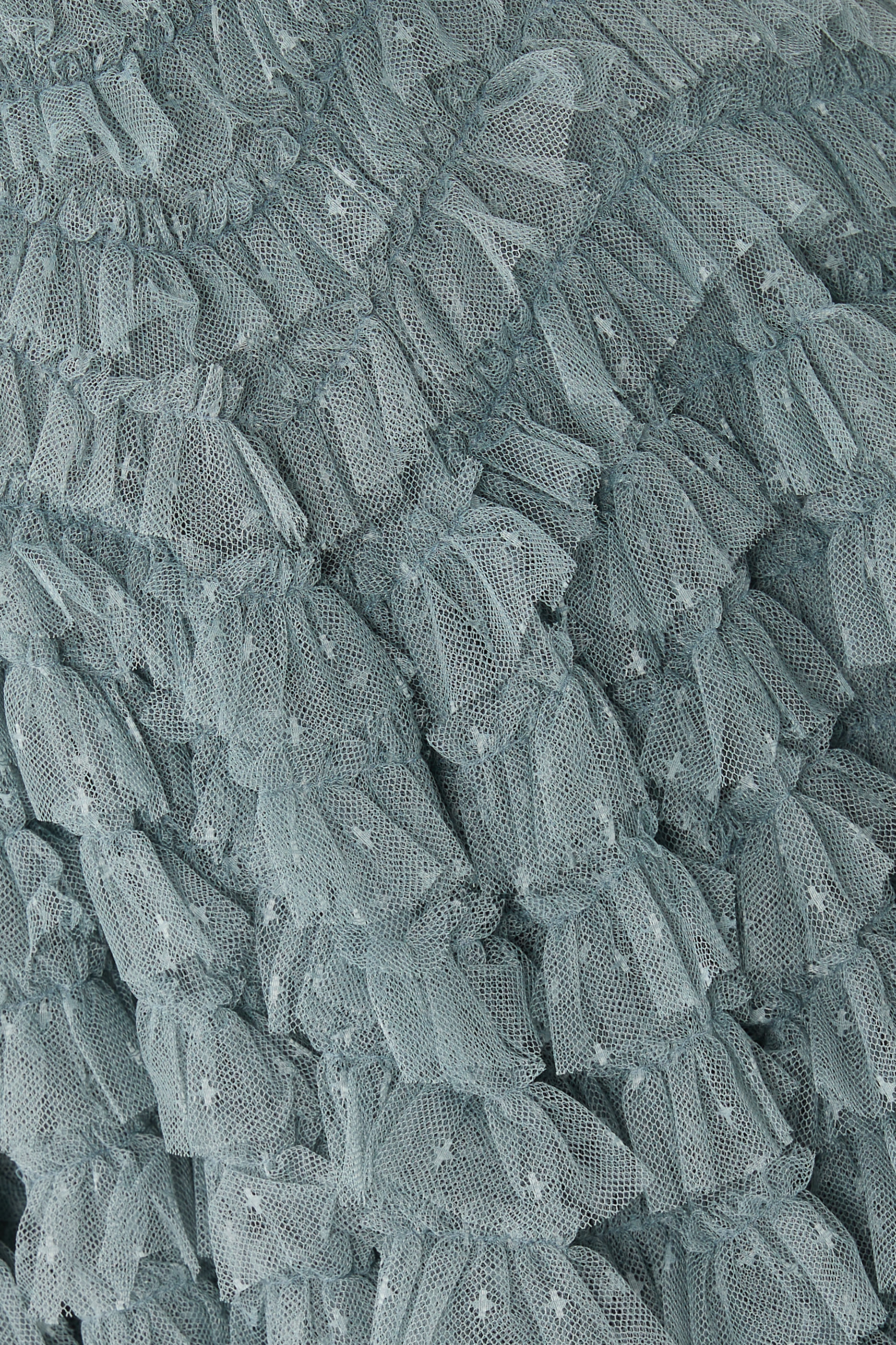 فستان سهرة هاتي بطول الكاحل بكشكش وبلا حملات