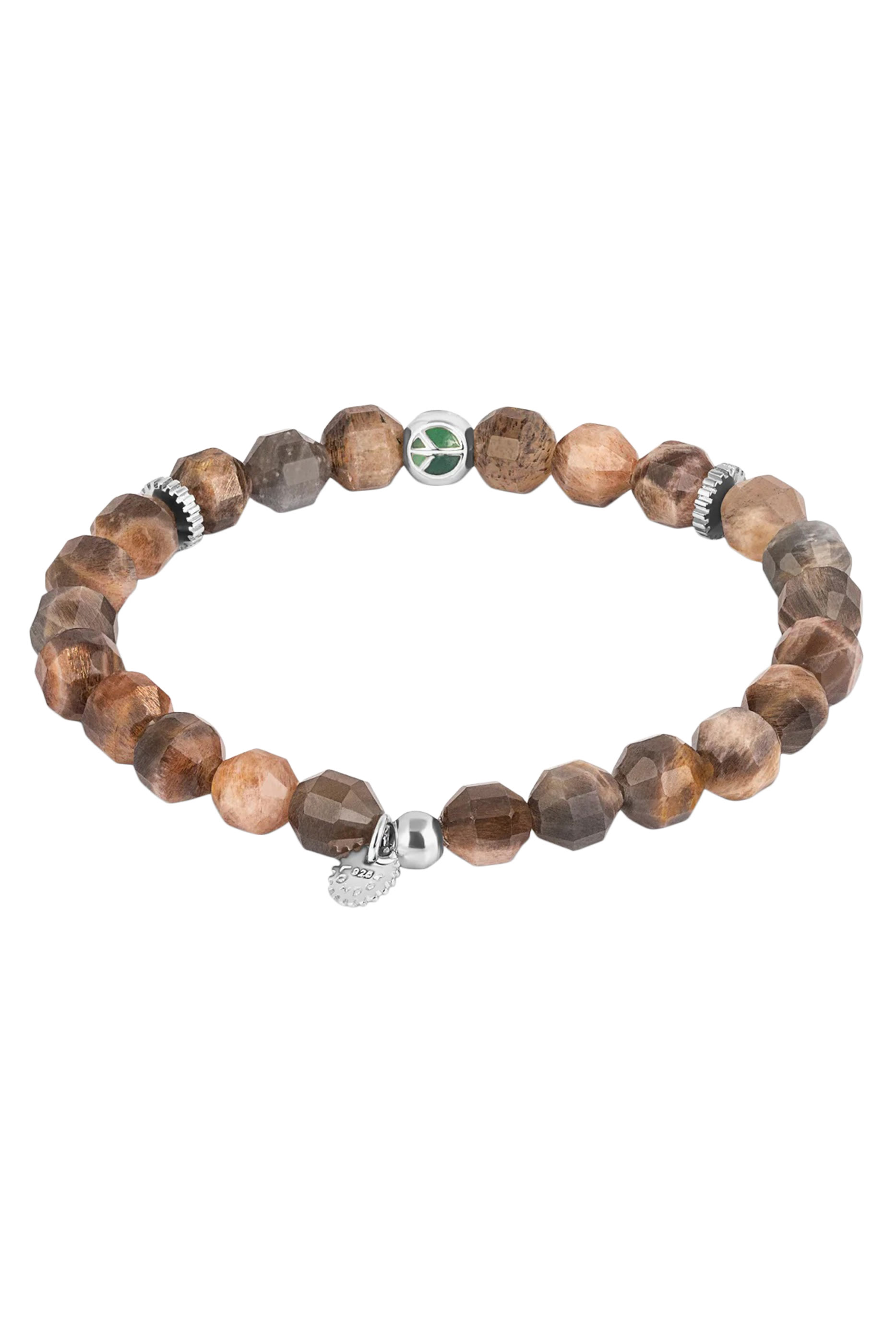 سوار هيكساد بيْس مرصع بحجر القمر، فضة استرلينية مطلية بالروديوم