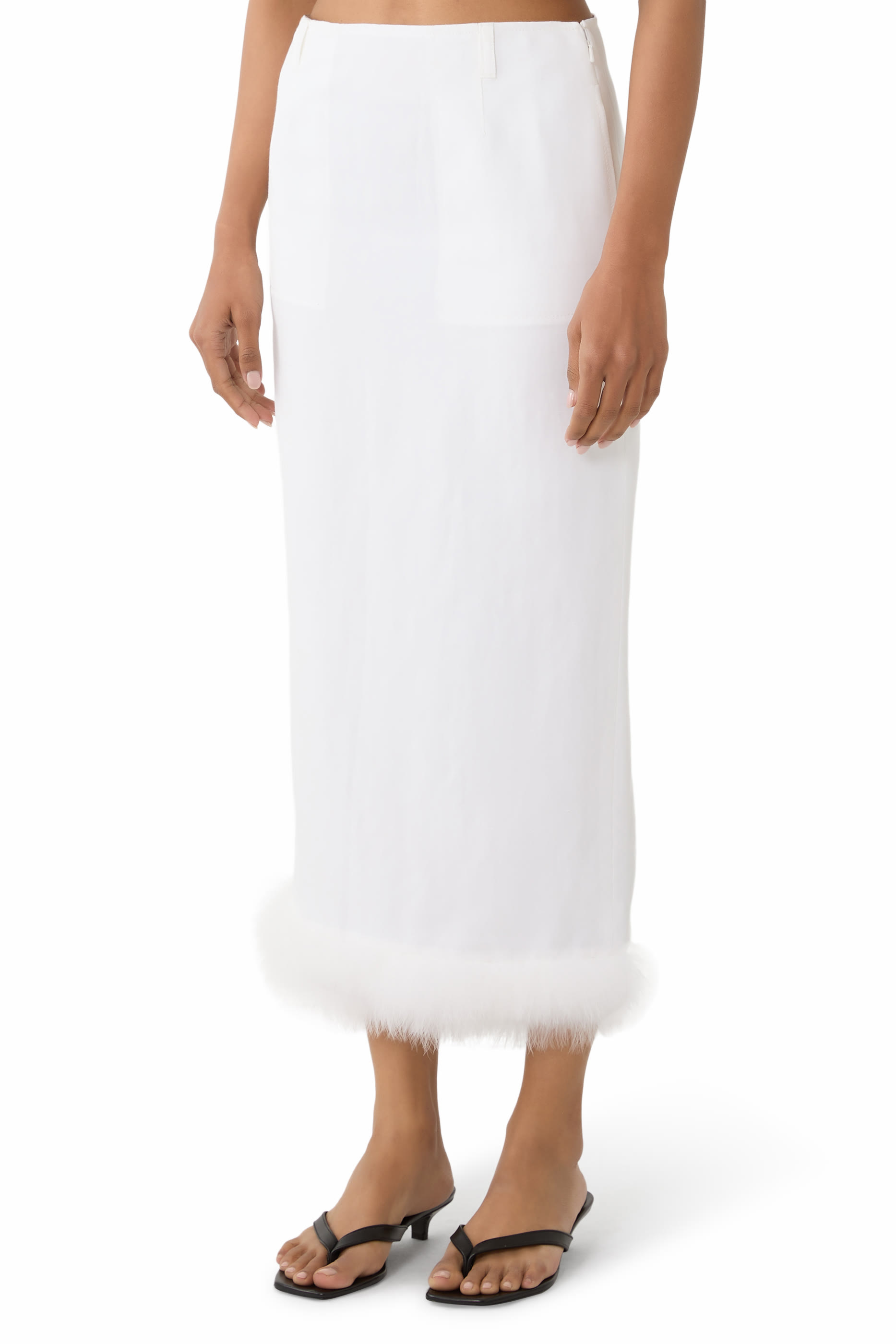 تنورة مصبوغة بالخيوط مزيج كتان