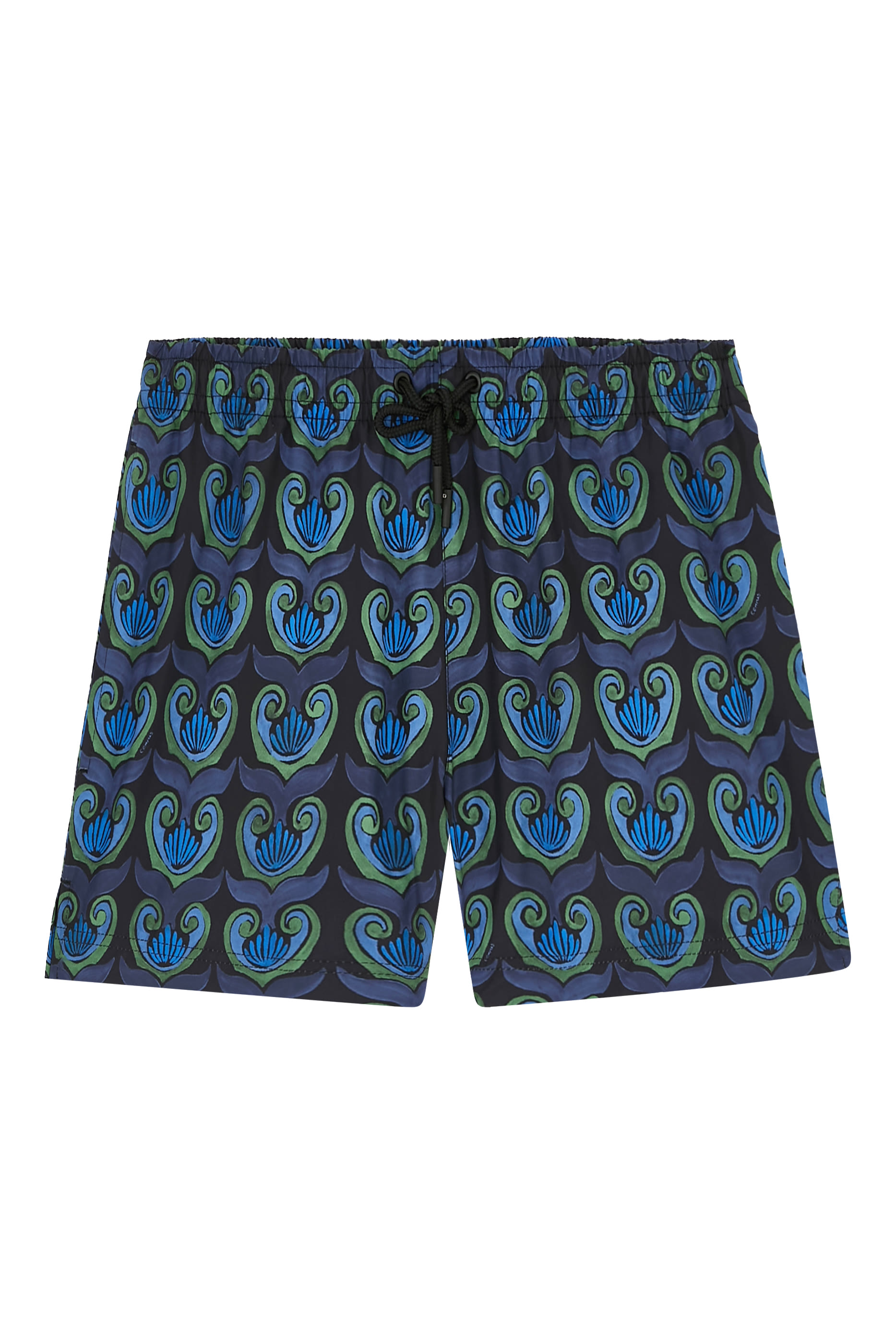 شورت سباحة قصير بطبعة أصداف مطلية