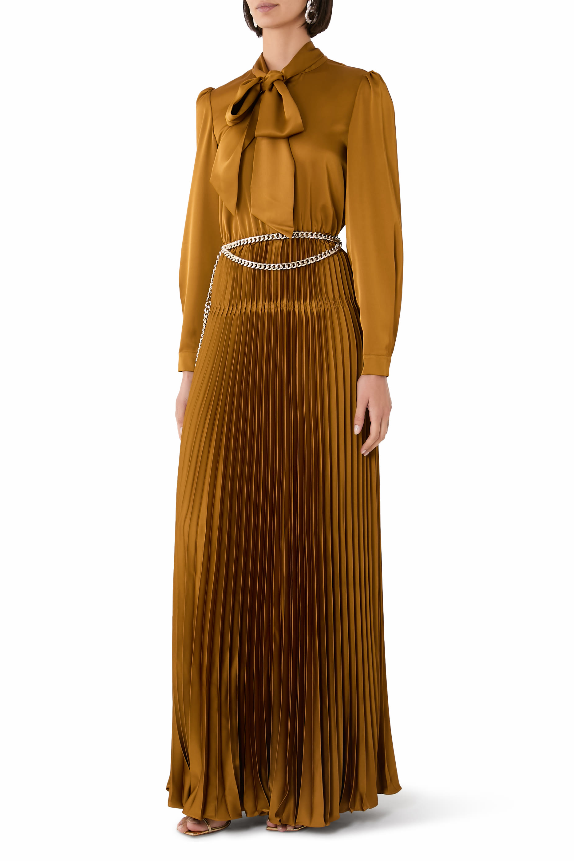 فستان بوسي طويل بفيونكة ستان