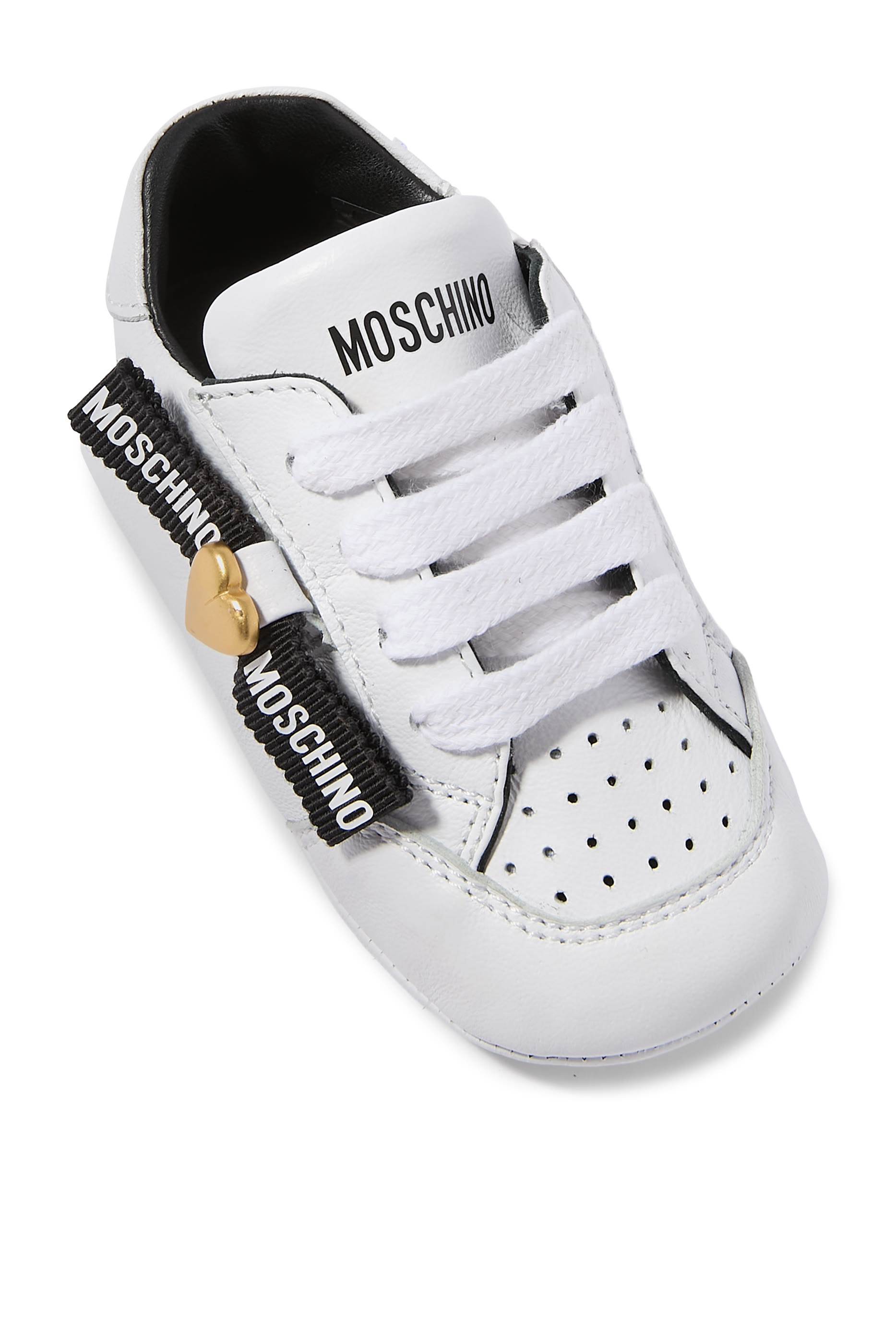 سنيكرز باليرينا مزين بقلب جلد للأطفال