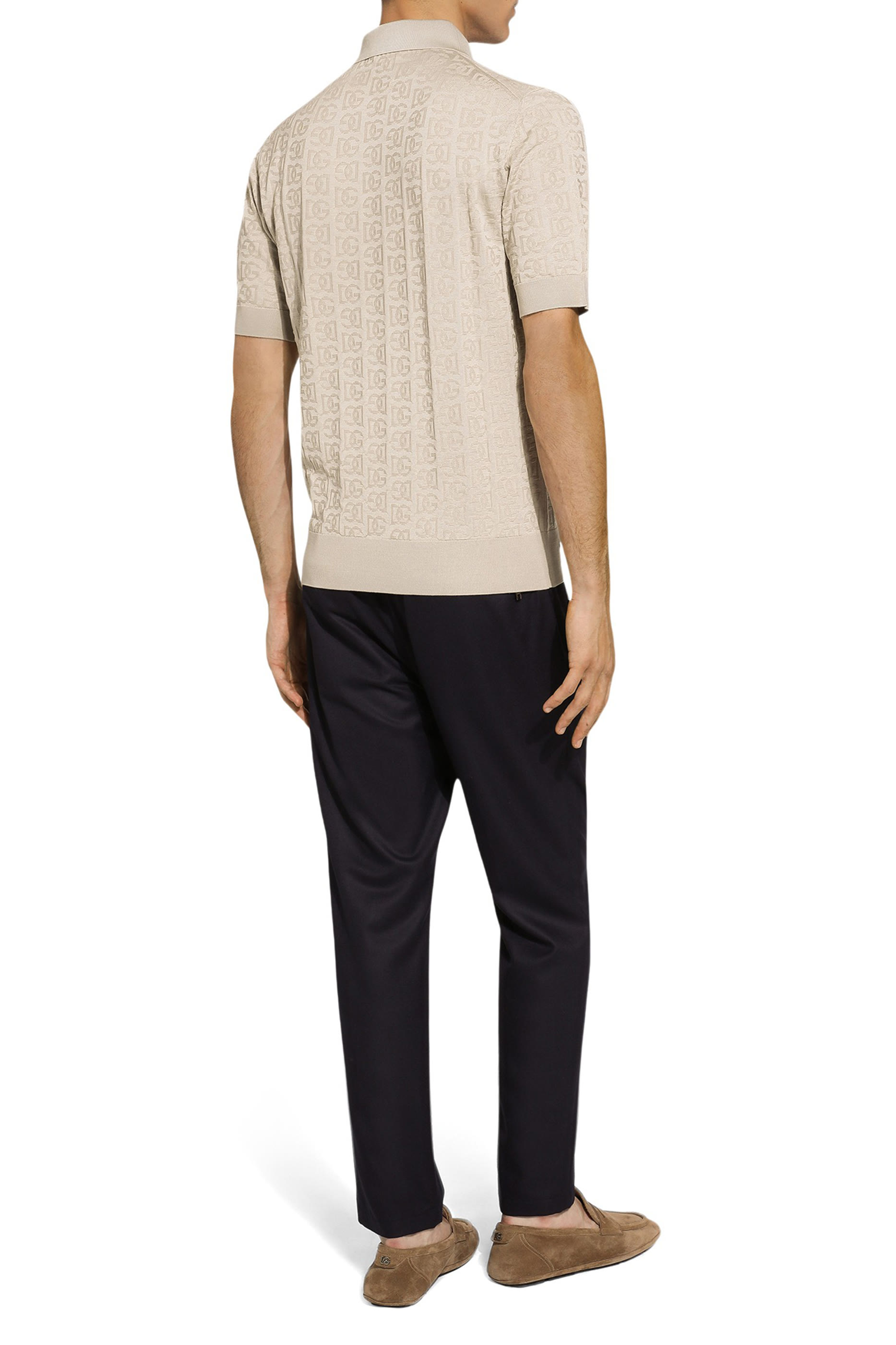 قميص بولو حرير بشعار الماركة