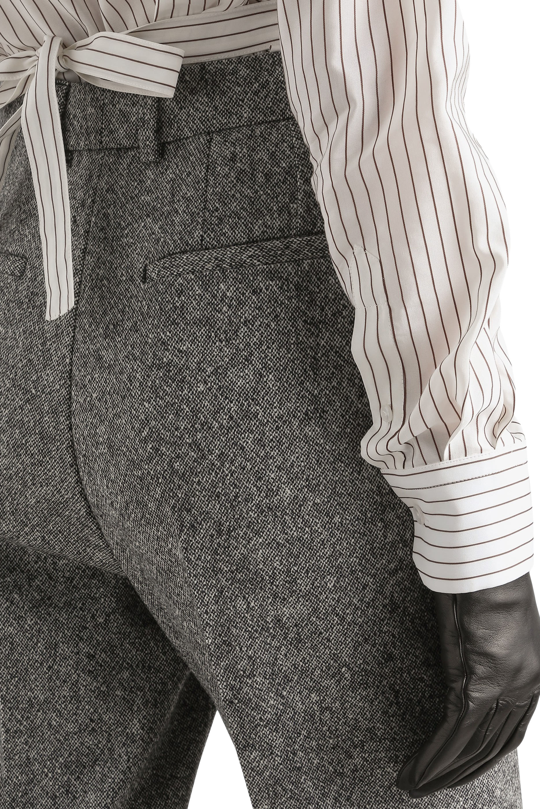 بنطال بنقشة منقطة صوف